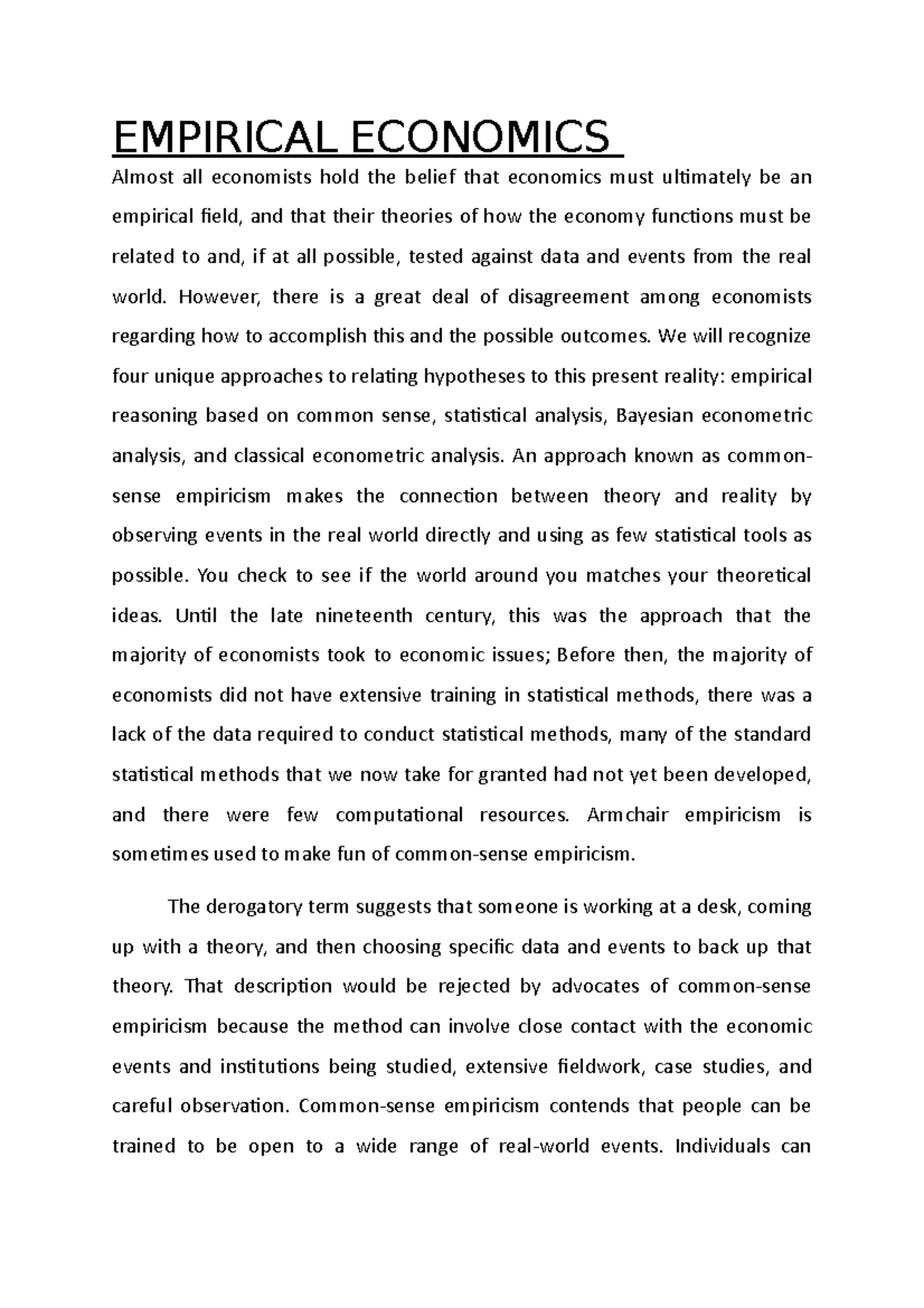 Empirical Economics The derogatory term suggests that someone is working at a desk, coming up