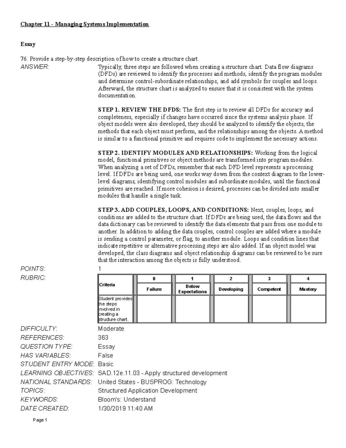 Creating a Structure Chart and System Testing Objectives - Studocu