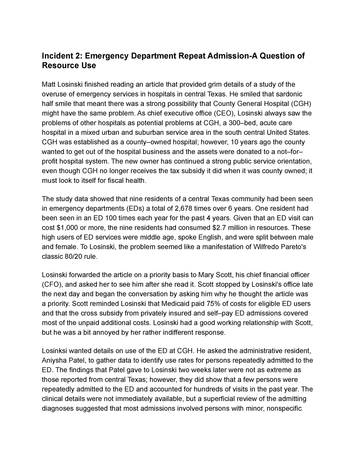 Case Studies Assignment 1 Incident 2 Emergency Department Repeat   Thumb 1200 1553 