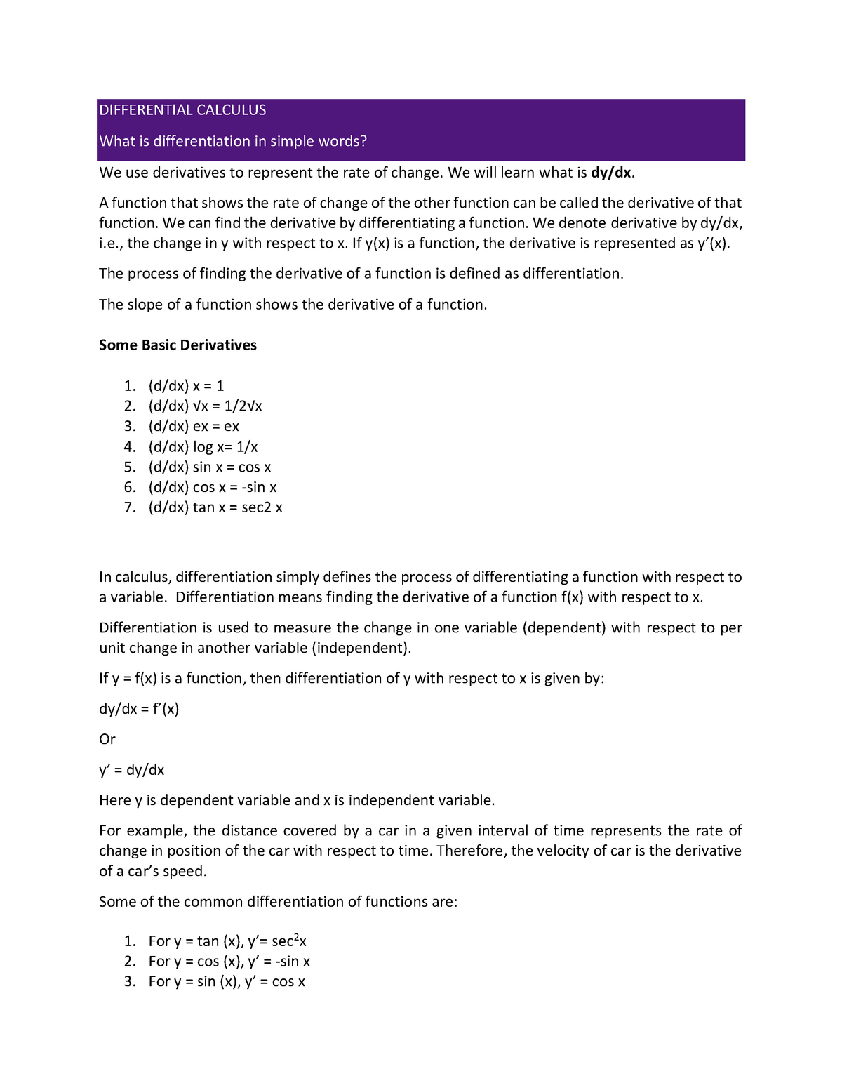 Differentiation Exam Practice Telecommunications Engineering Studocu