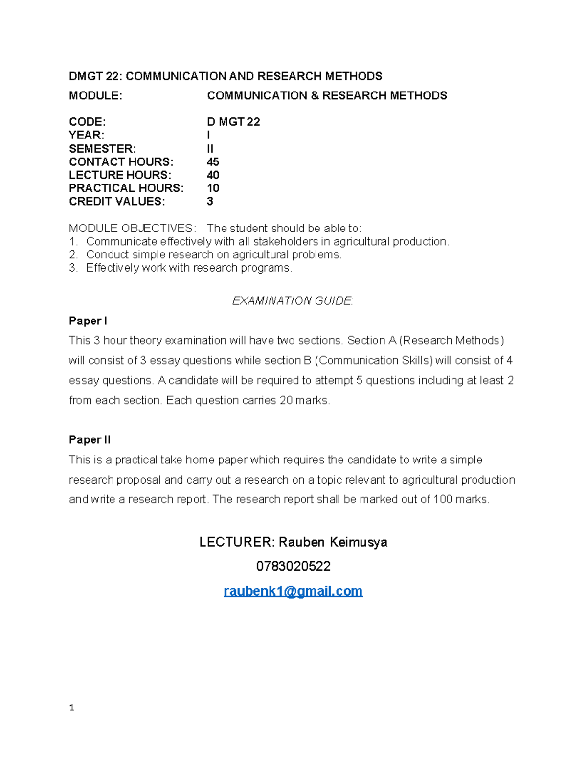 Communication DGT - DMGT 22: COMMUNICATION AND RESEARCH METHODS MODULE ...