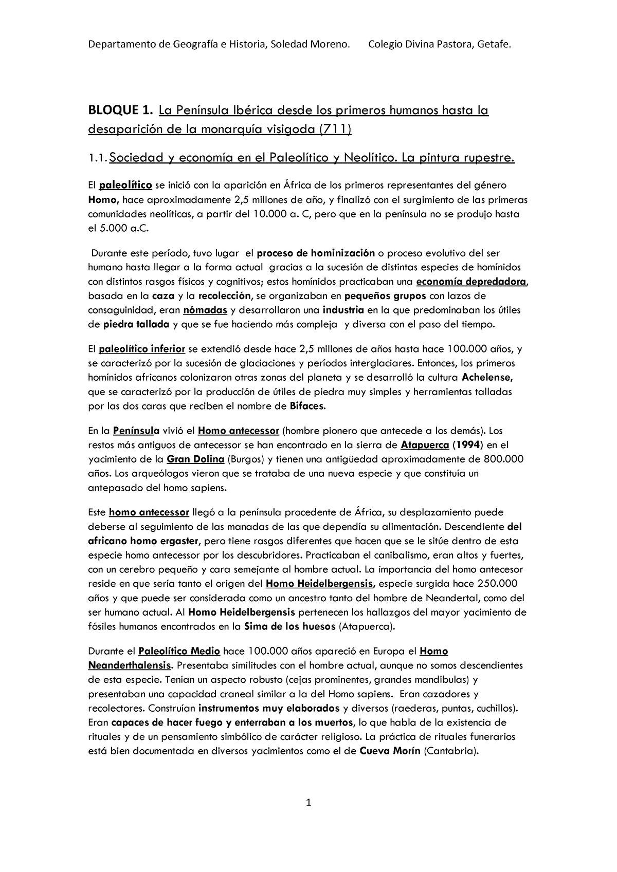 Bloque 1 La Península Ibérica Desde Los Primeros Humanos Bloque 1 La Península Ibérica Desde 6212