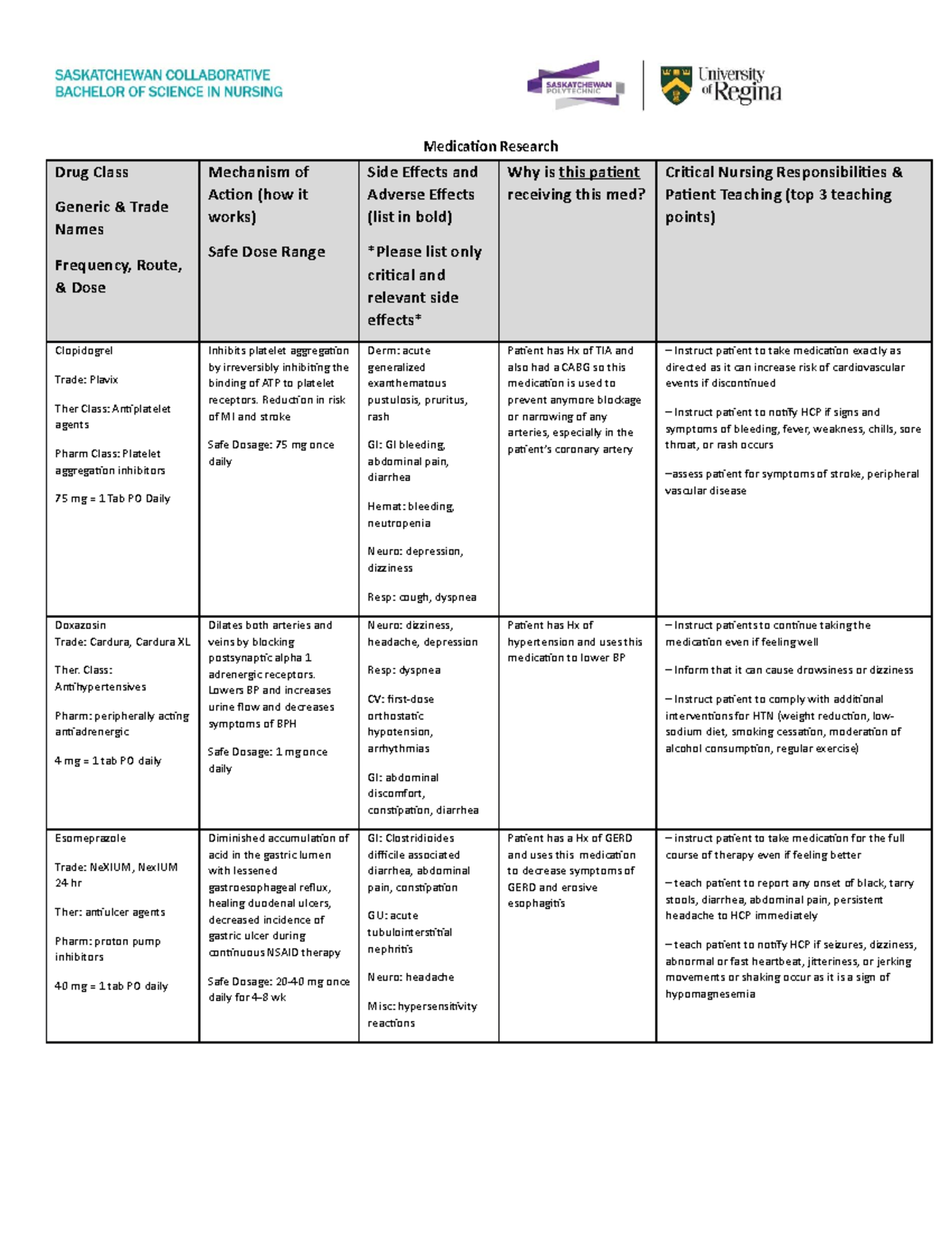 Medication Research 5 - CNUR 202 Pharmacology - Medication Research ...