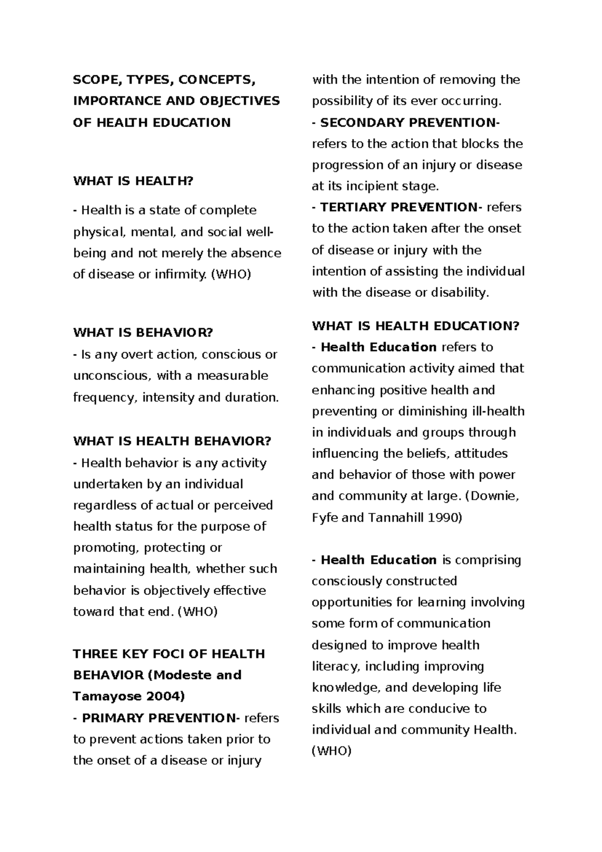 PST - Scope, Types, Concepts, Importance AND Objectives OF Health ...