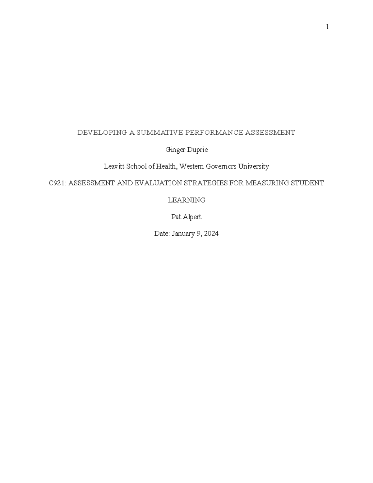 C921-Task3 - Task 3 - DEVELOPING A SUMMATIVE PERFORMANCE ASSESSMENT ...