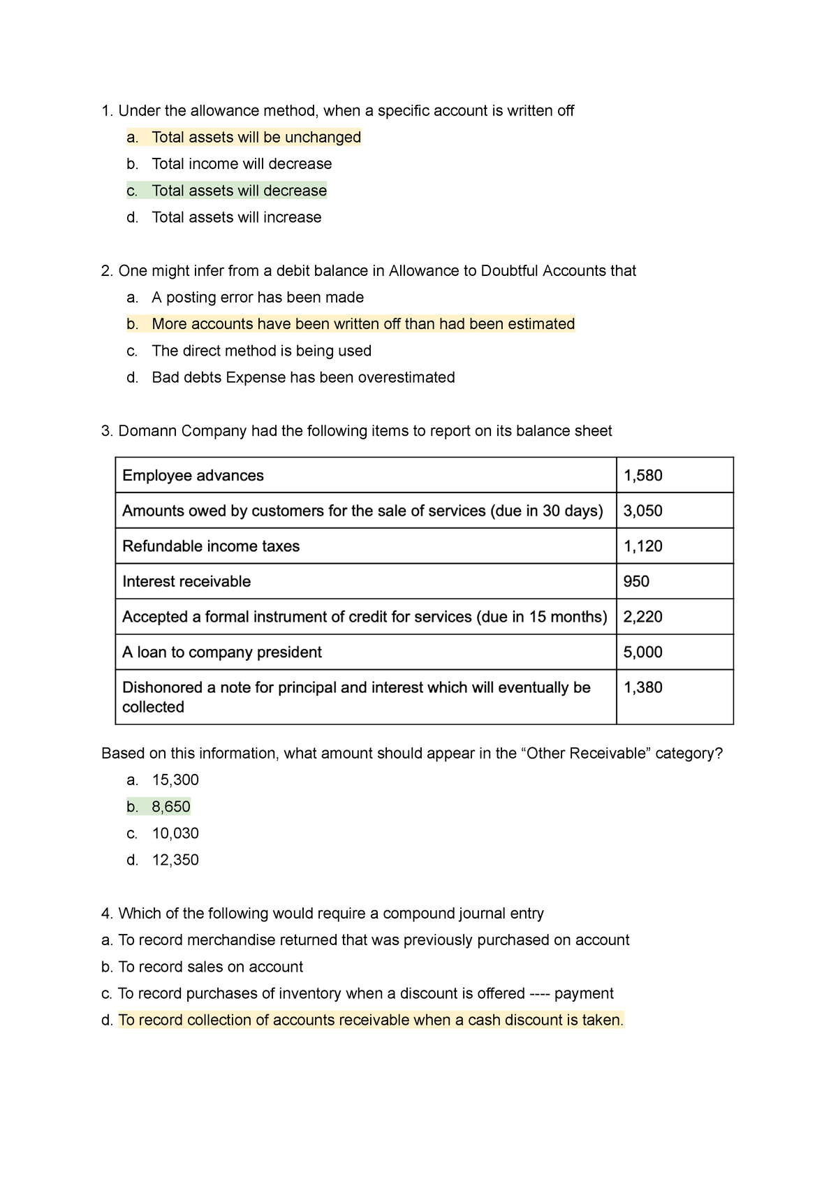 MCQ First Partial Acc - Exam Example For Financial Accounting - Under ...