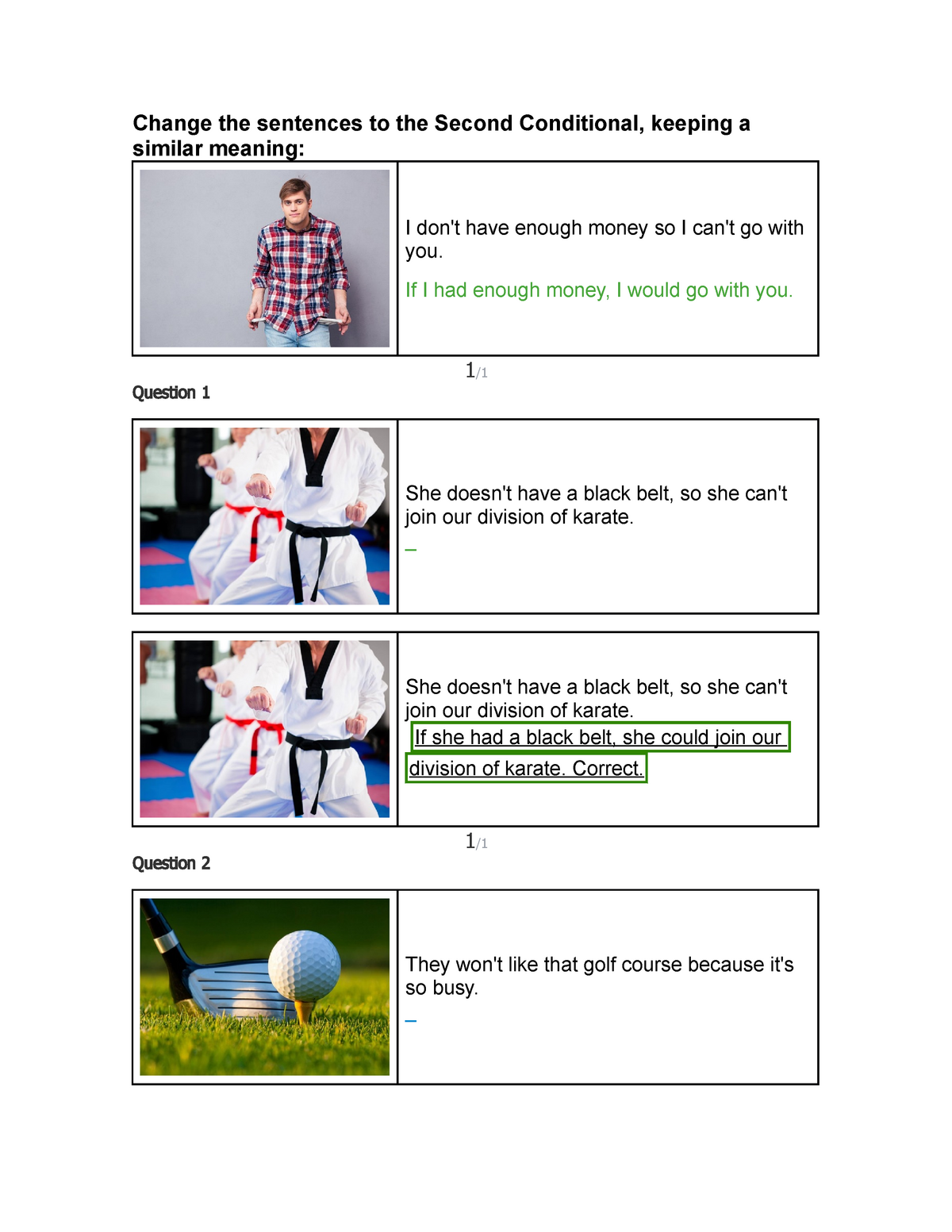 Second Conditional Using Could