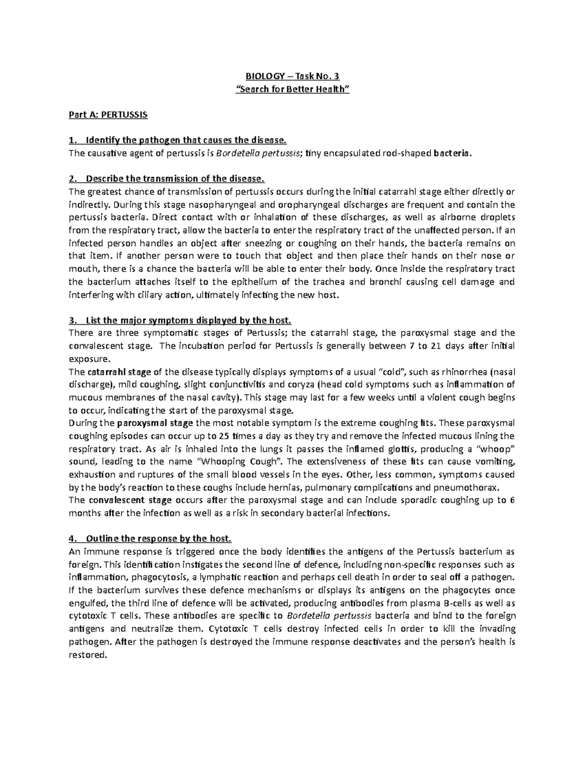Courses science biology 1477307585 2011 Biology Assessment Task - Studocu