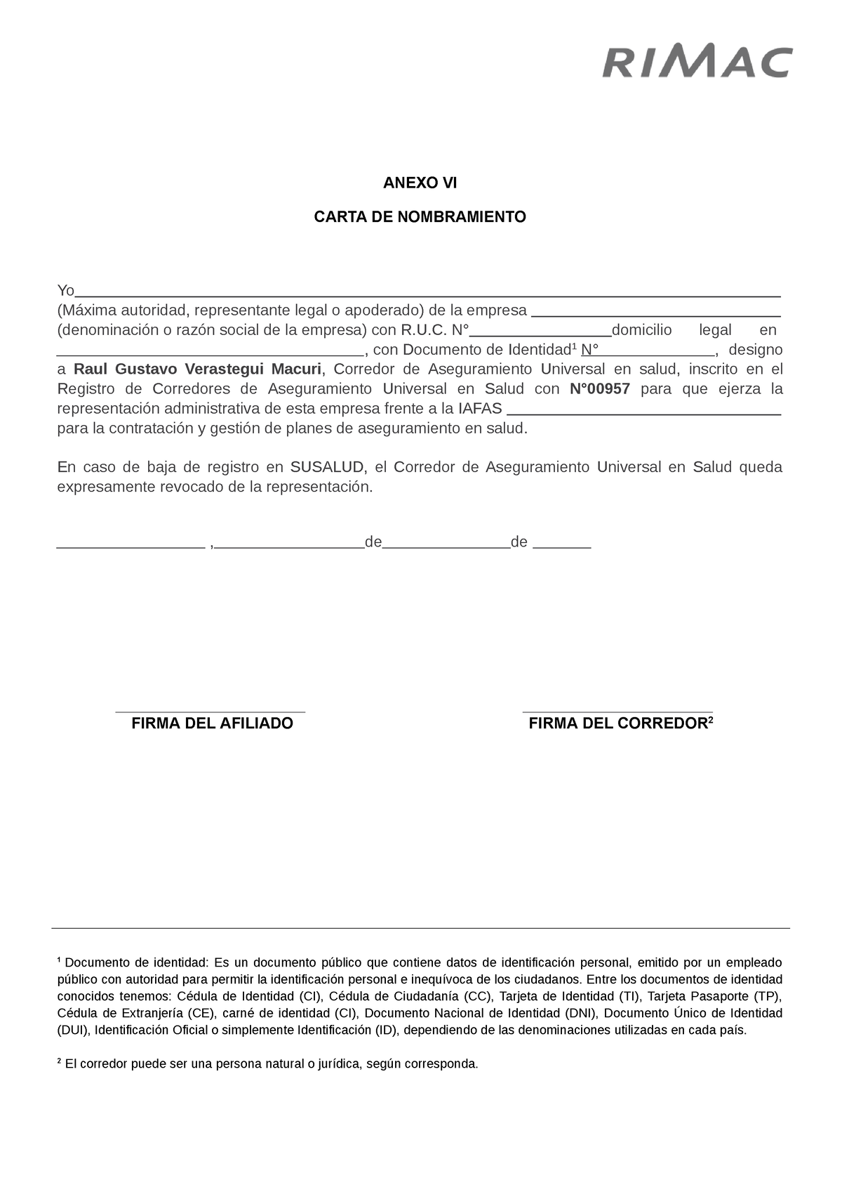 Anexo 6 Carta De Nombramiento 2022 Anexo Vi Carta De Nombramiento Yo