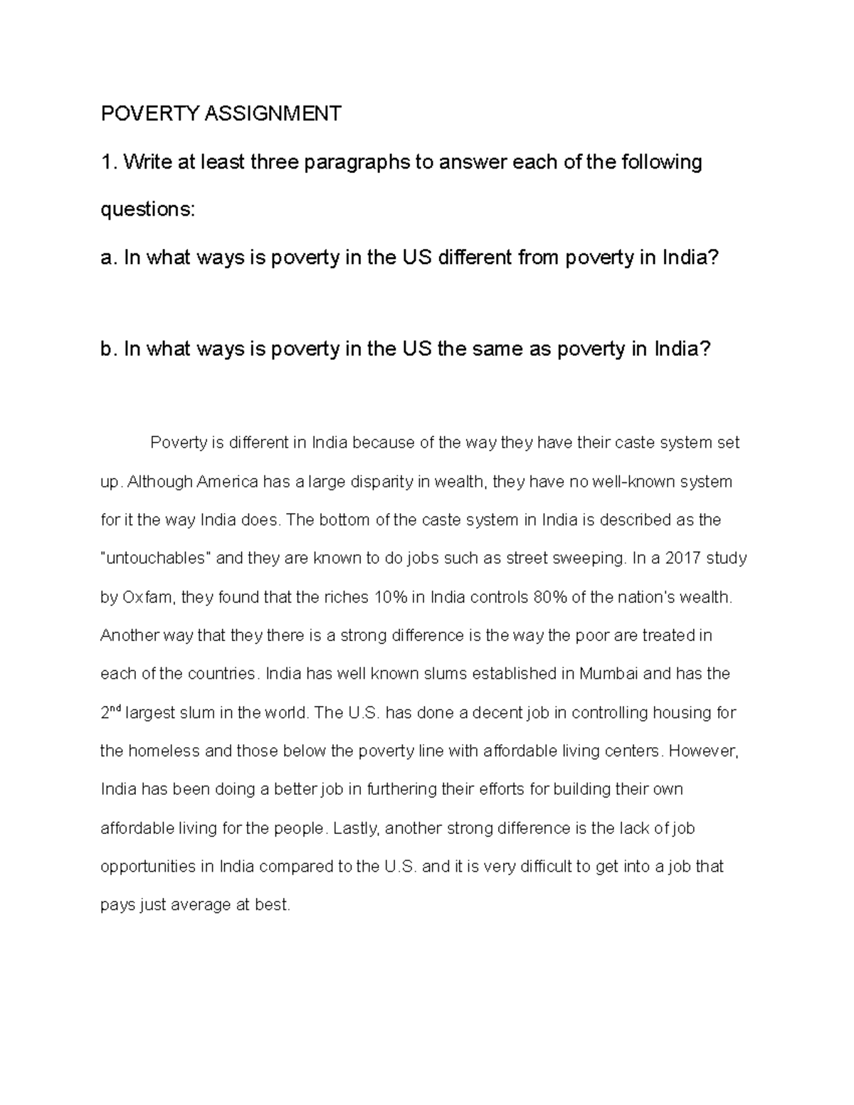 conclusion for poverty assignment