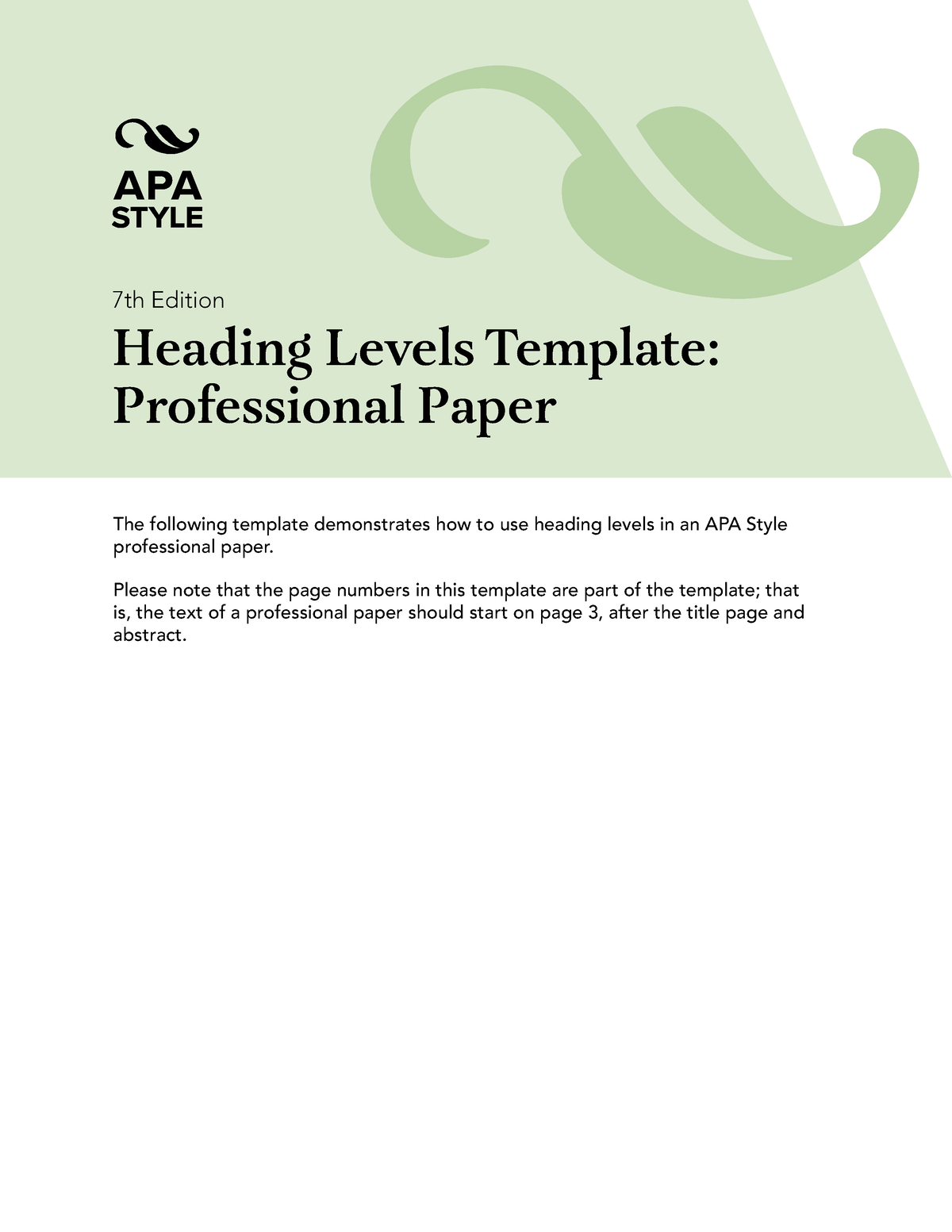 APA Title Page (7th edition)  Template for Students & Professionals