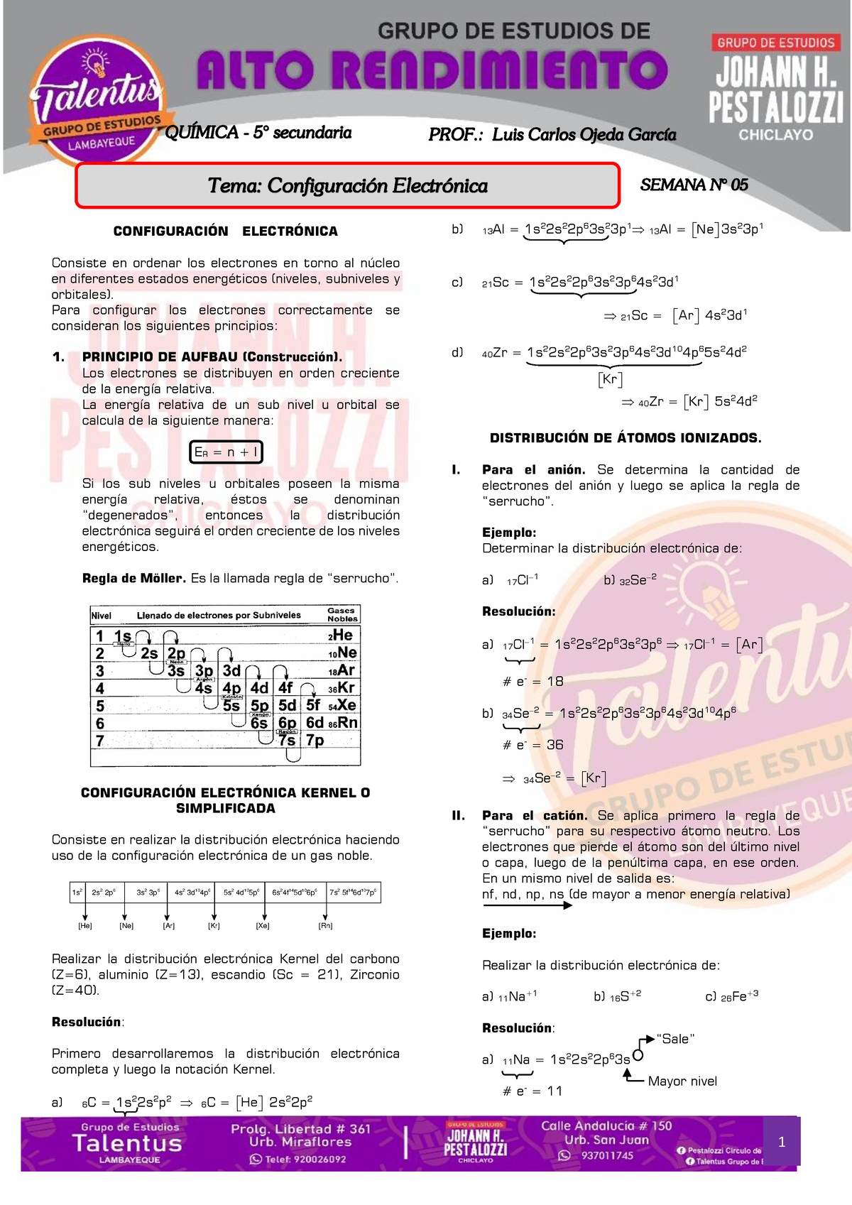 Química Teoría 2021 - Sem05 - 1 QUÕMICA