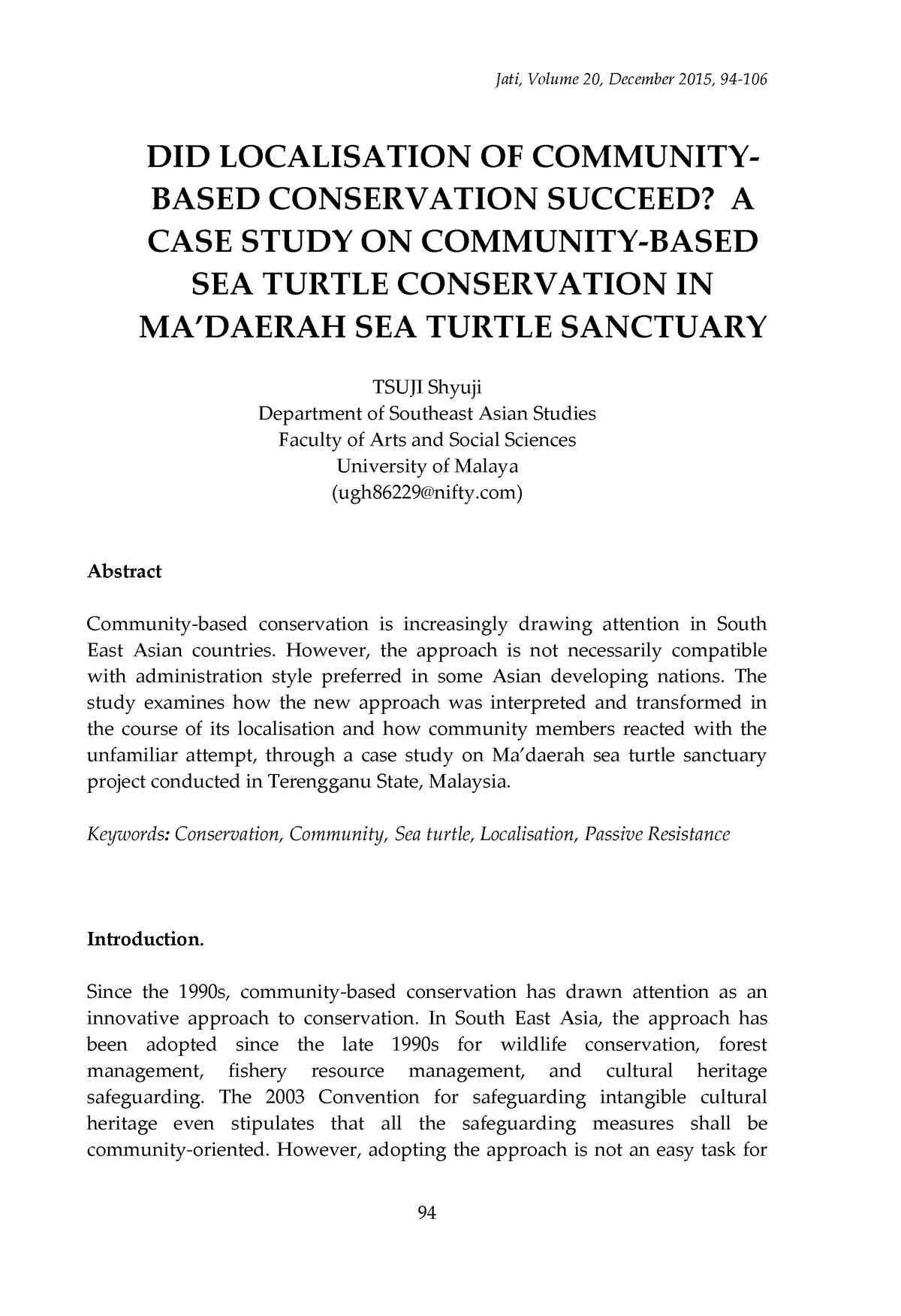 DID Localisation OF Community- Based Conservation Succeed A CASE Study ...