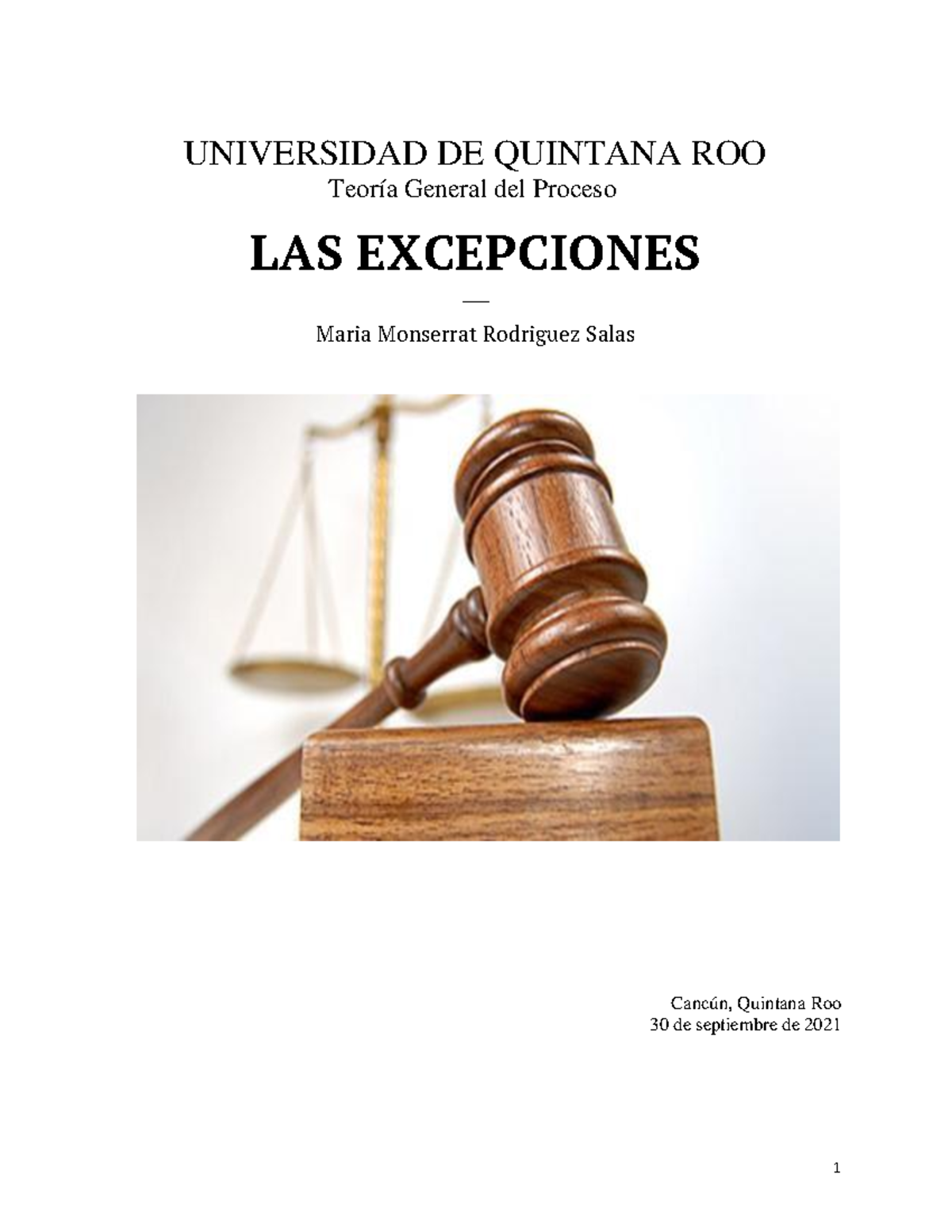 Las Excepciones Derecho - UNIVERSIDAD DE QUINTANA ROO Teoría General ...