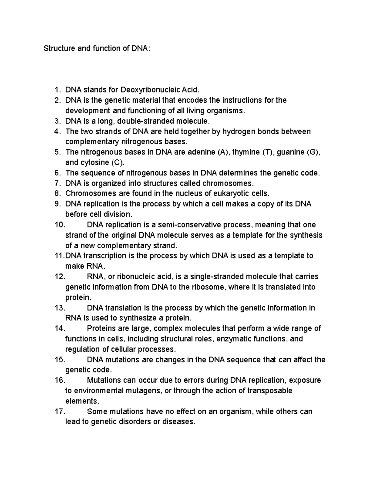 Structure and function of DNA Structure and function of DNA DNA