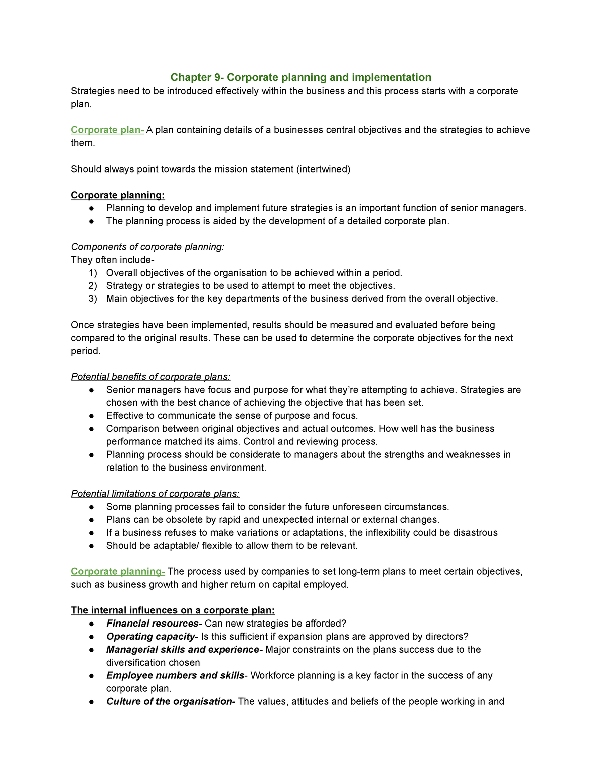 chapter-9-corporate-planning-and-implementation-chapter-9-corporate