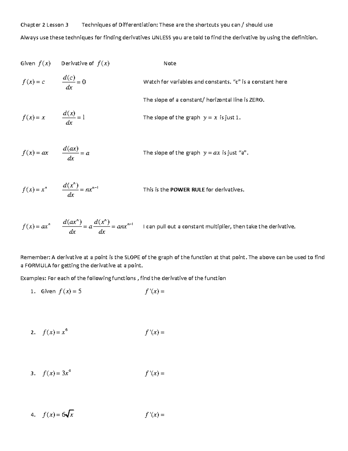 Chapter 2 Lesson 3 - Notes - Chapter 2 Lesson 3 Techniques Of ...