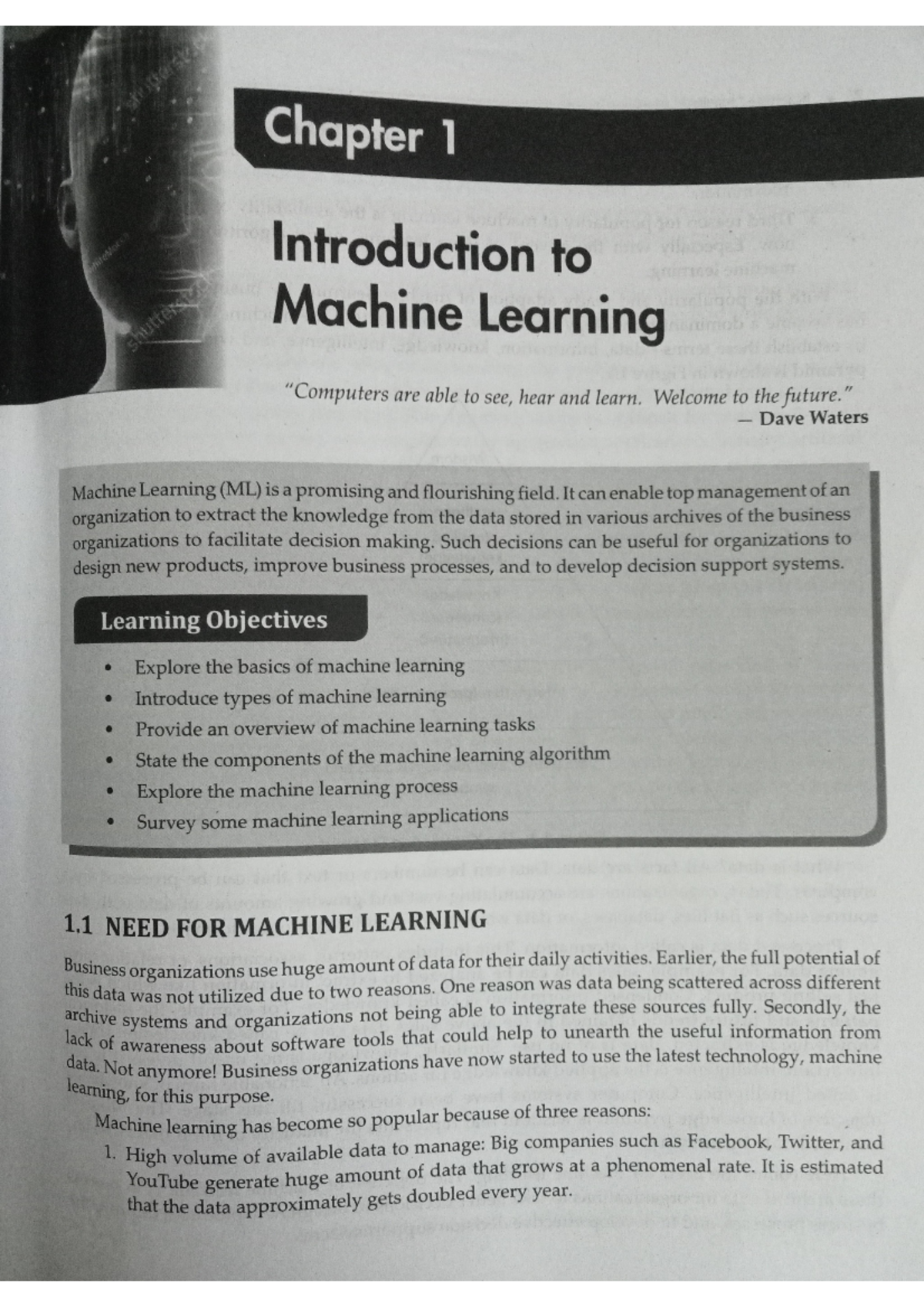Ml2.1( chapter 1) - Artificial intelligence and Machine learning - Studocu