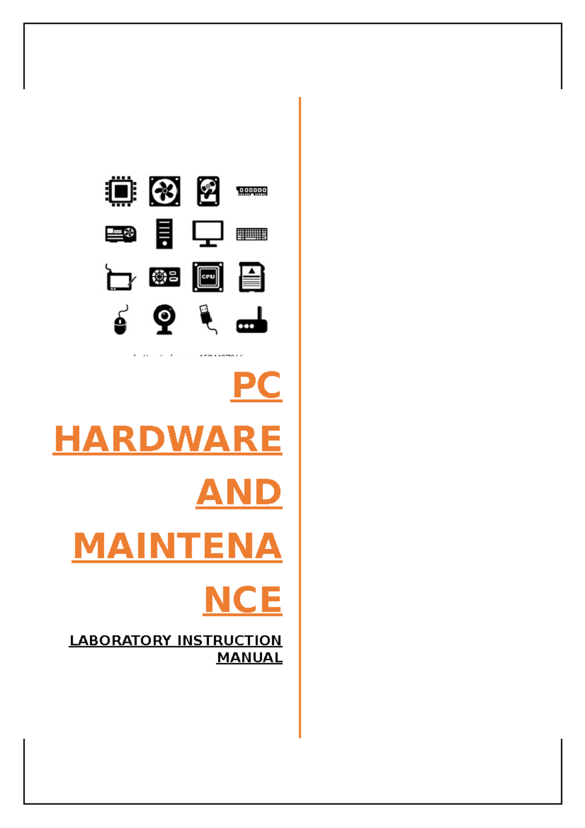 pc hardware experiments - PC HARDWARE AND MAINTENA NCE LABORATORY ...