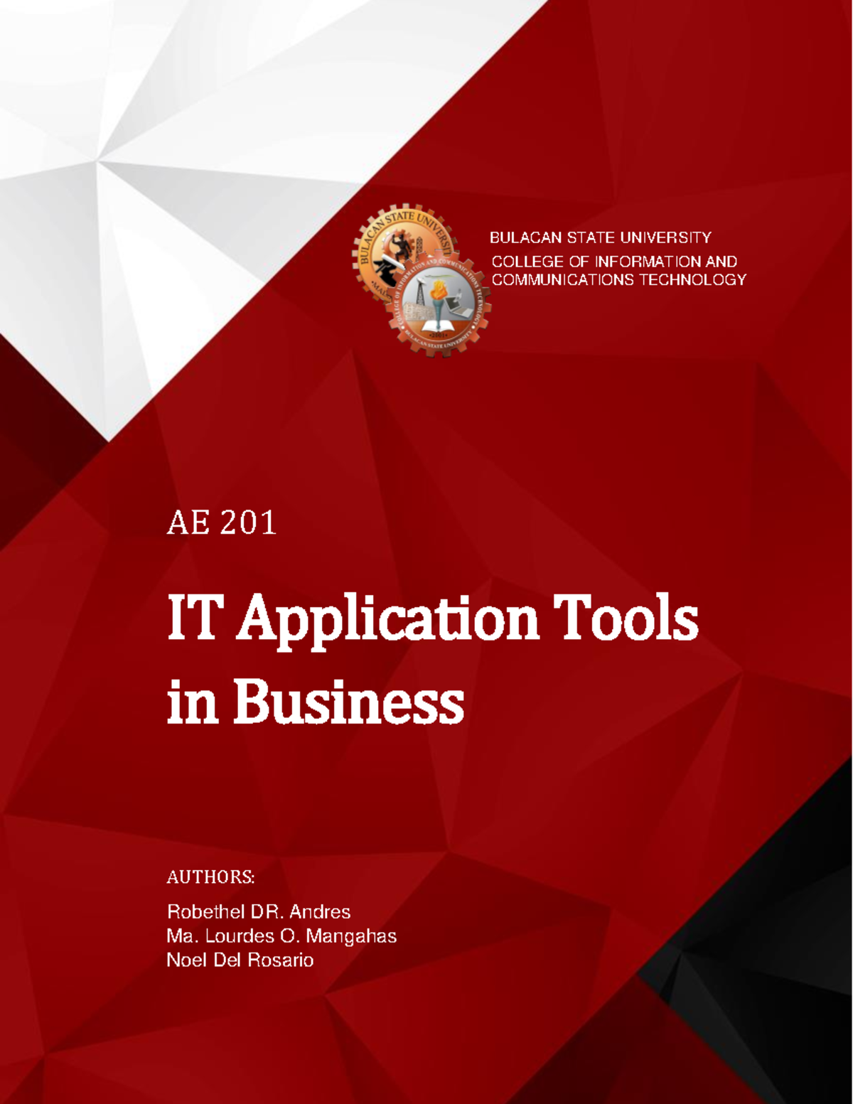 IT Excel - IT Application in Business - AE 201 COLLEGE OF INFORMATION ...