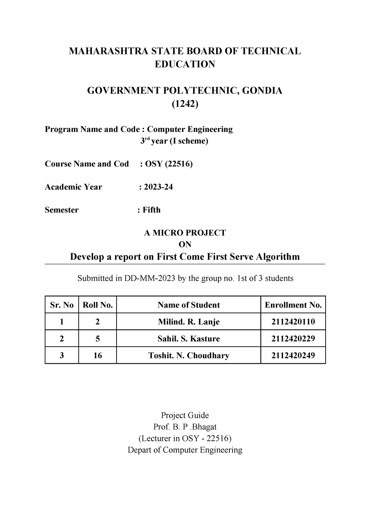 OSY - Report- MAHARASHTRA STATE BOARD OF TECHNICAL EDUCATION GOVERNMENT ...