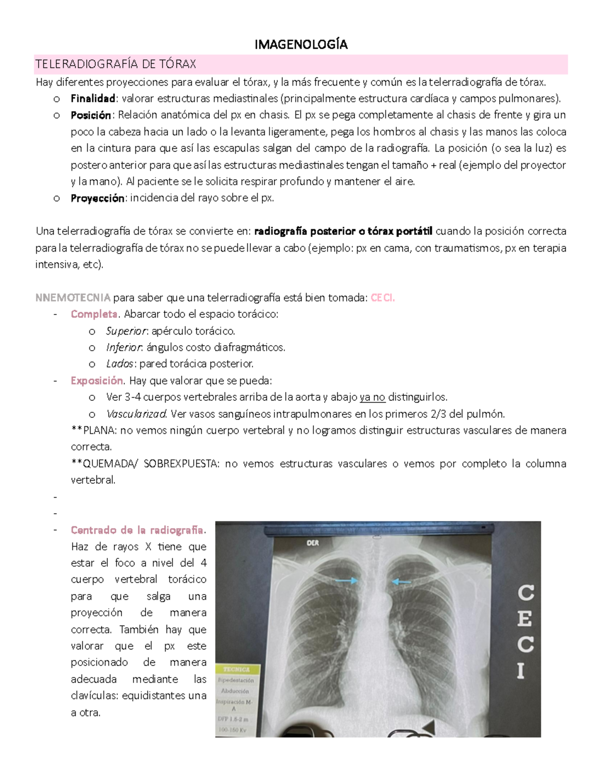TelerradiografíA DE TÓRAX - IMAGENOLOGÍA TELERADIOGRAFÍA DE TÓRAX Hay ...