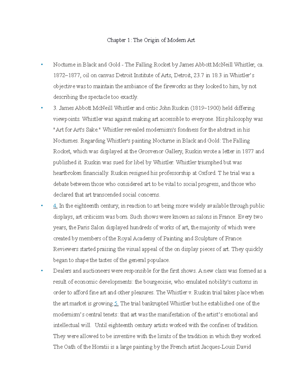 History of modern art chapt 13 notes Chapter 1 The Origin of Modern