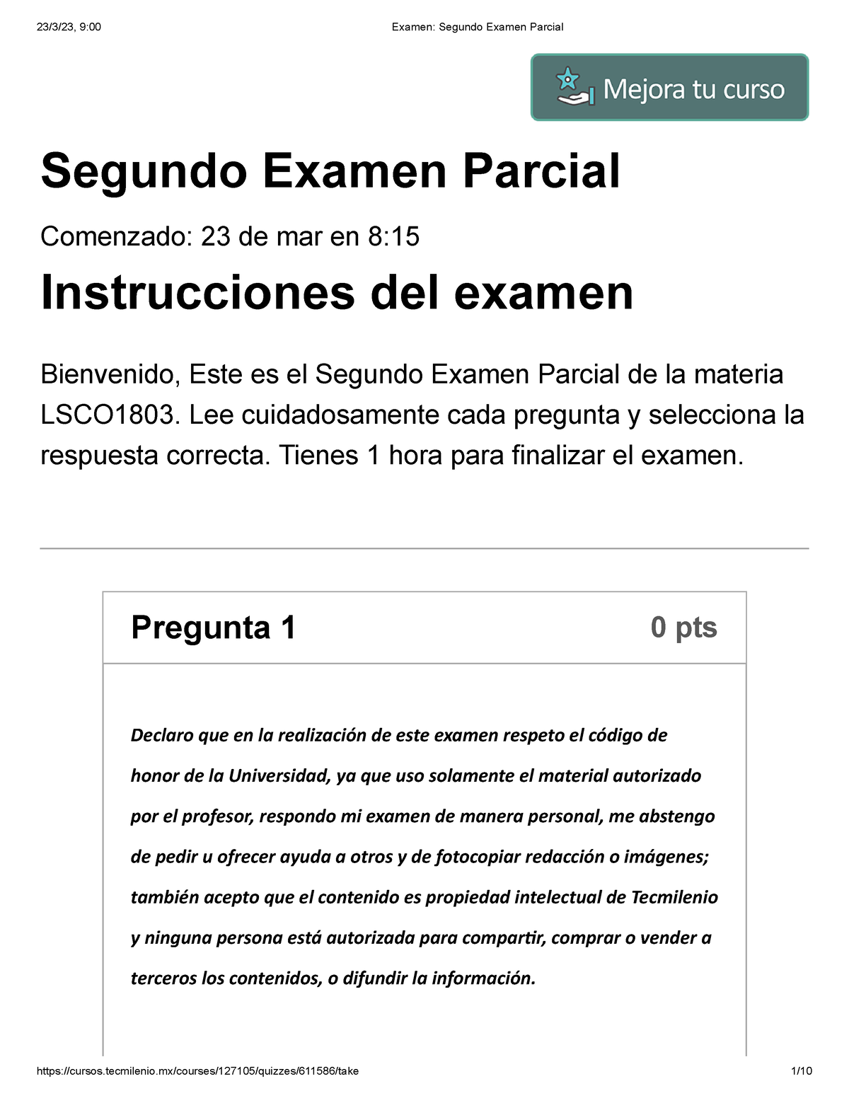 Examen Segundo Examen Parcial Conta - Segundo Examen Parcial Comenzado ...