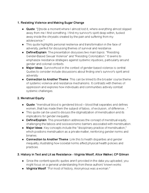 Gender Studies - lecture notes first semester - Gender Studies Week 1 ...