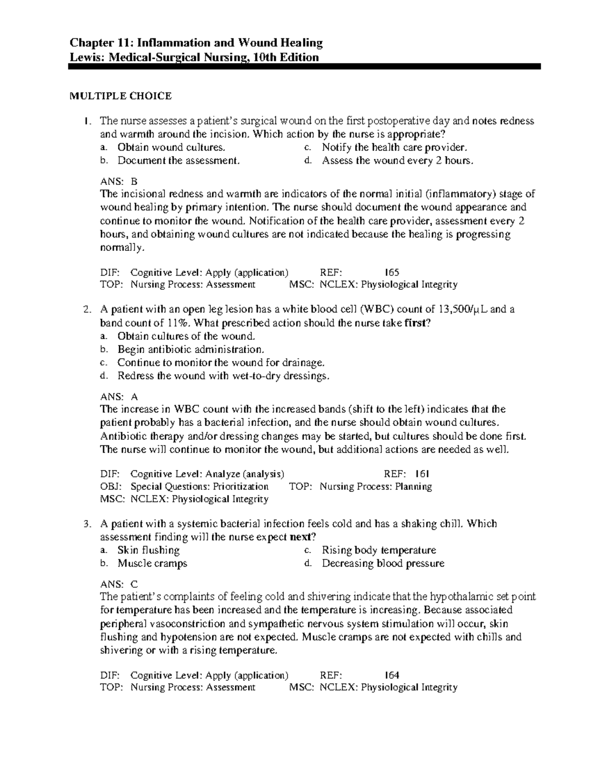 CH 11 Inflammation&Wound Healing - Chapter 11: Inflammation and Wound ...