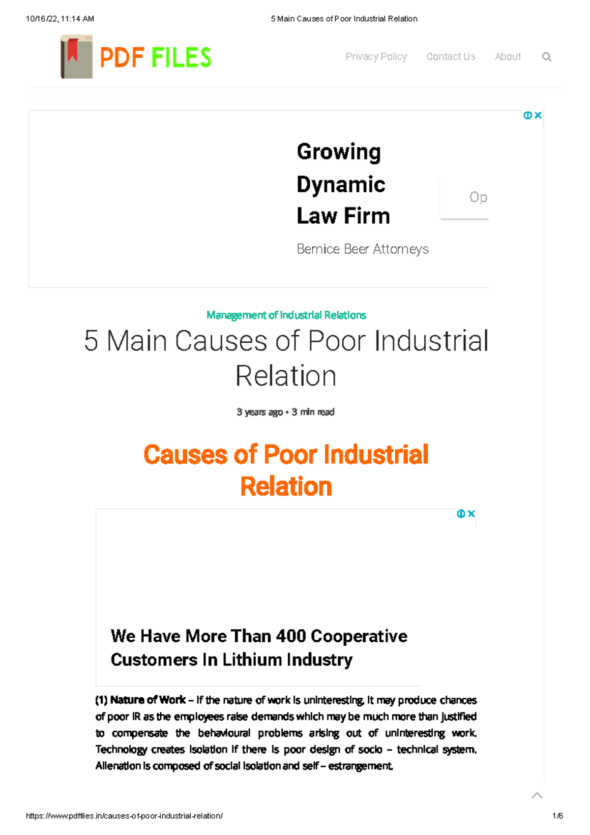 5 Main Causes of Poor Industrial Relation Management of Industrial Relations 5 Main Causes of