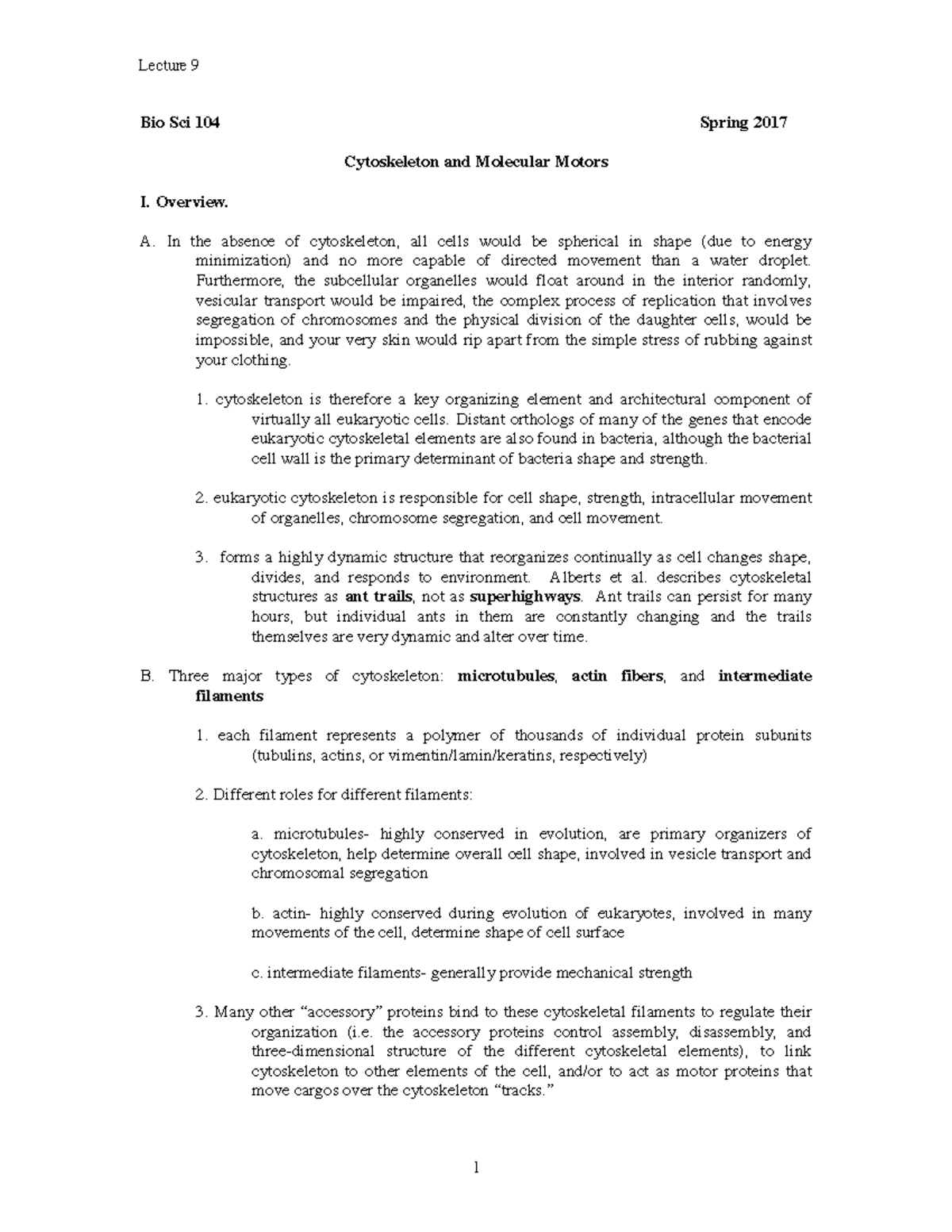 Lecture+9-2017 a - Lecture notes 9 - Bio Sci 104 Spring 2017 ...