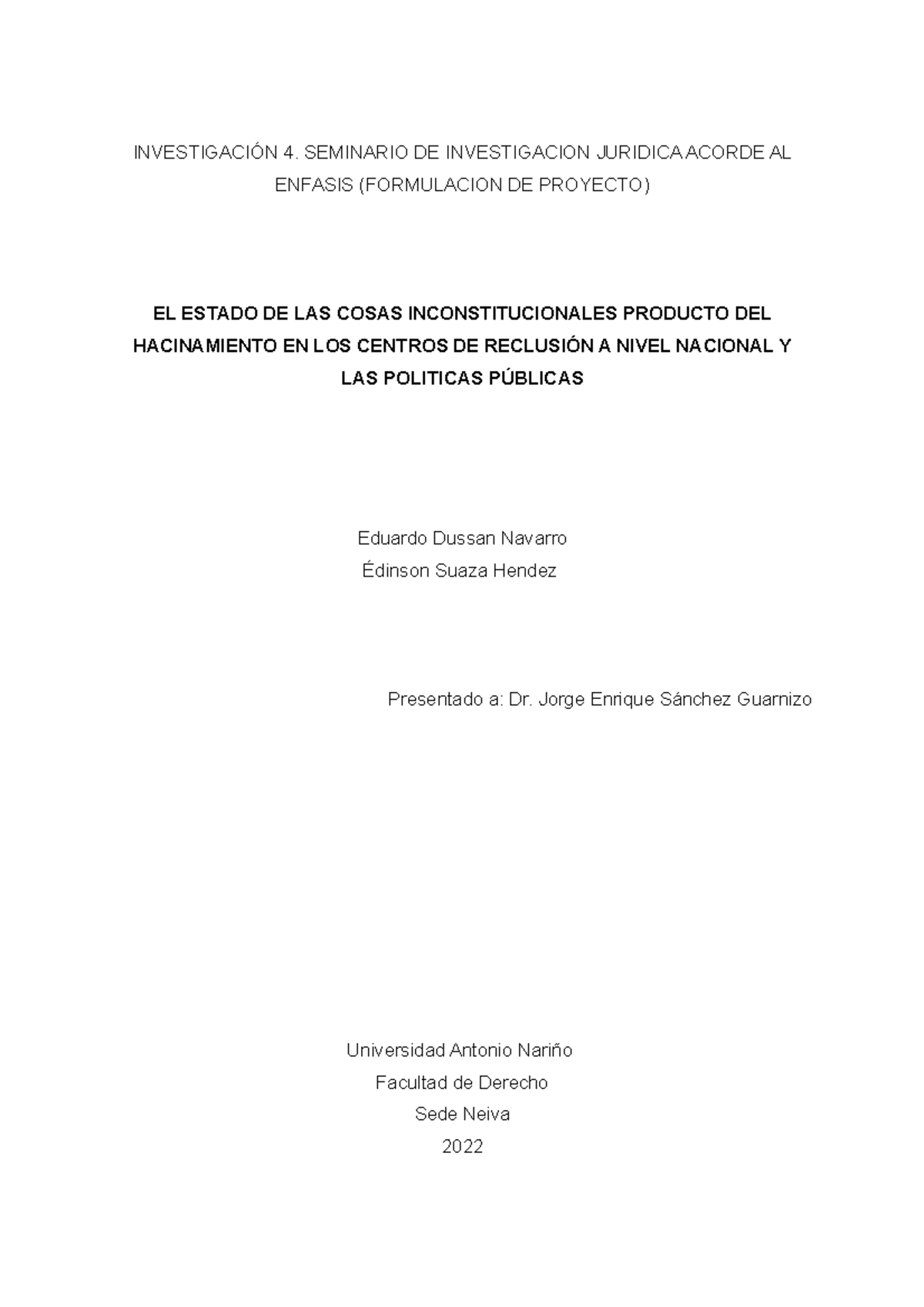 YA El hacinamiento en los centros de reclusion - INVESTIGACIÓN 4 ...