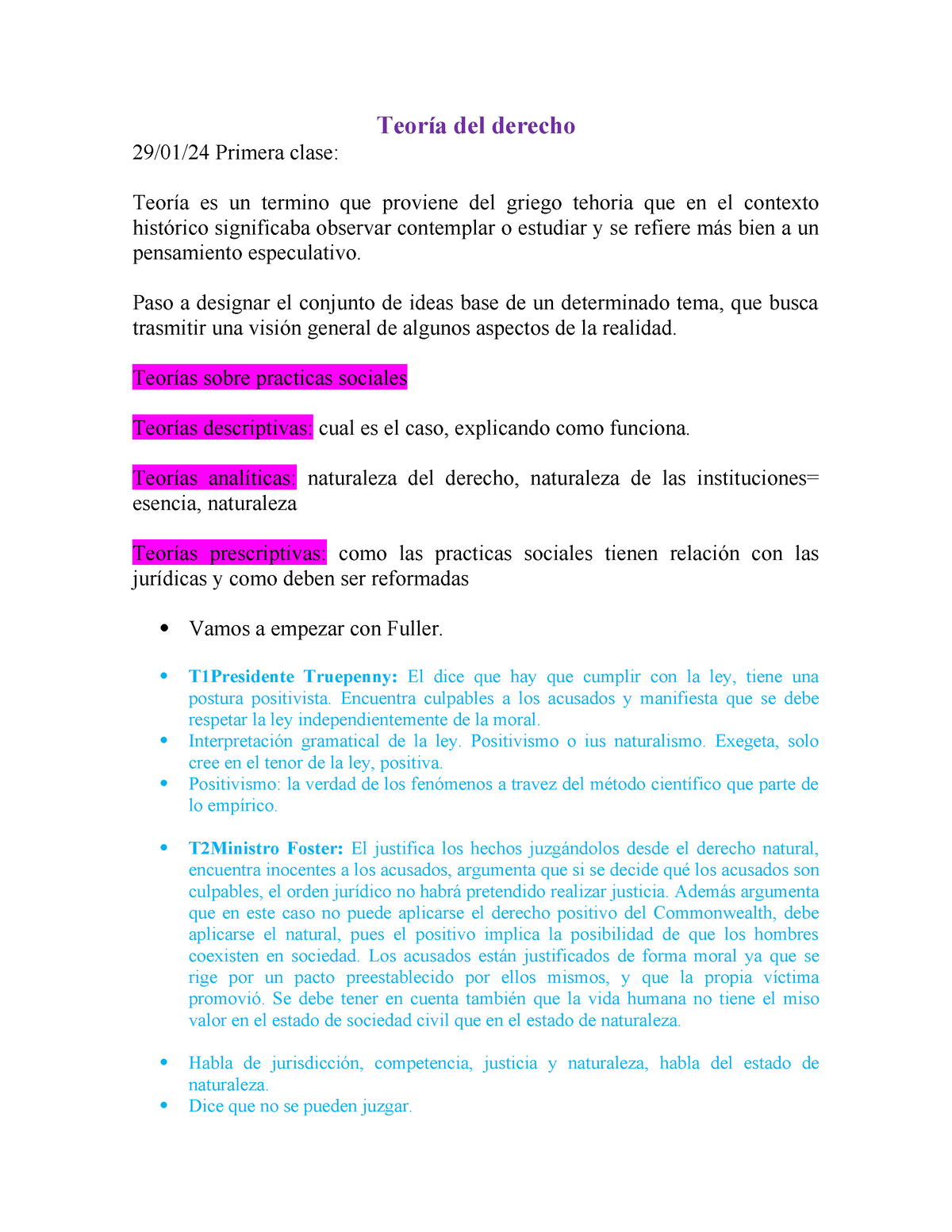 Teoría Del Derecho - Apuntes - Teoría Del Derecho 29/01/24 Primera ...