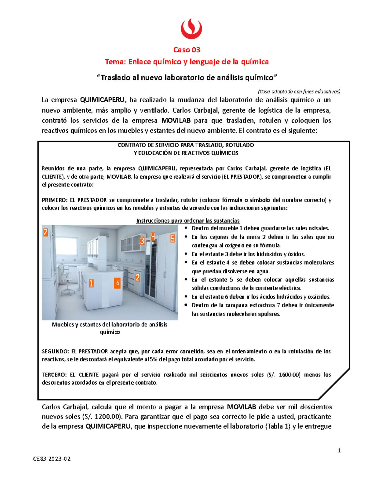 CE83 S03 S10 CS03 Caso 3 Nuevo laboratorio de análisis químico alumnos ...