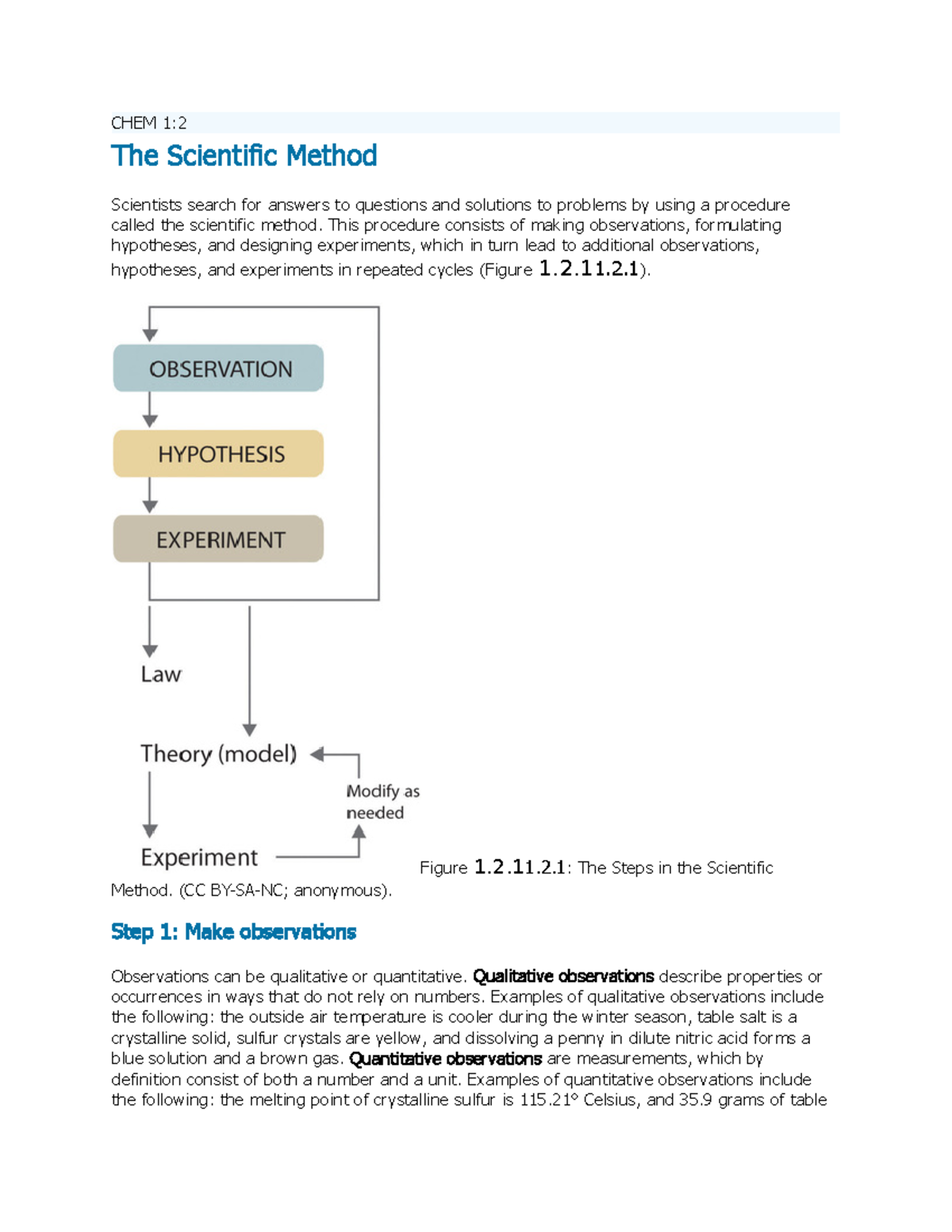 Chemistry Book Notes - CHEM 1: The Scientific Method Scientists Search ...