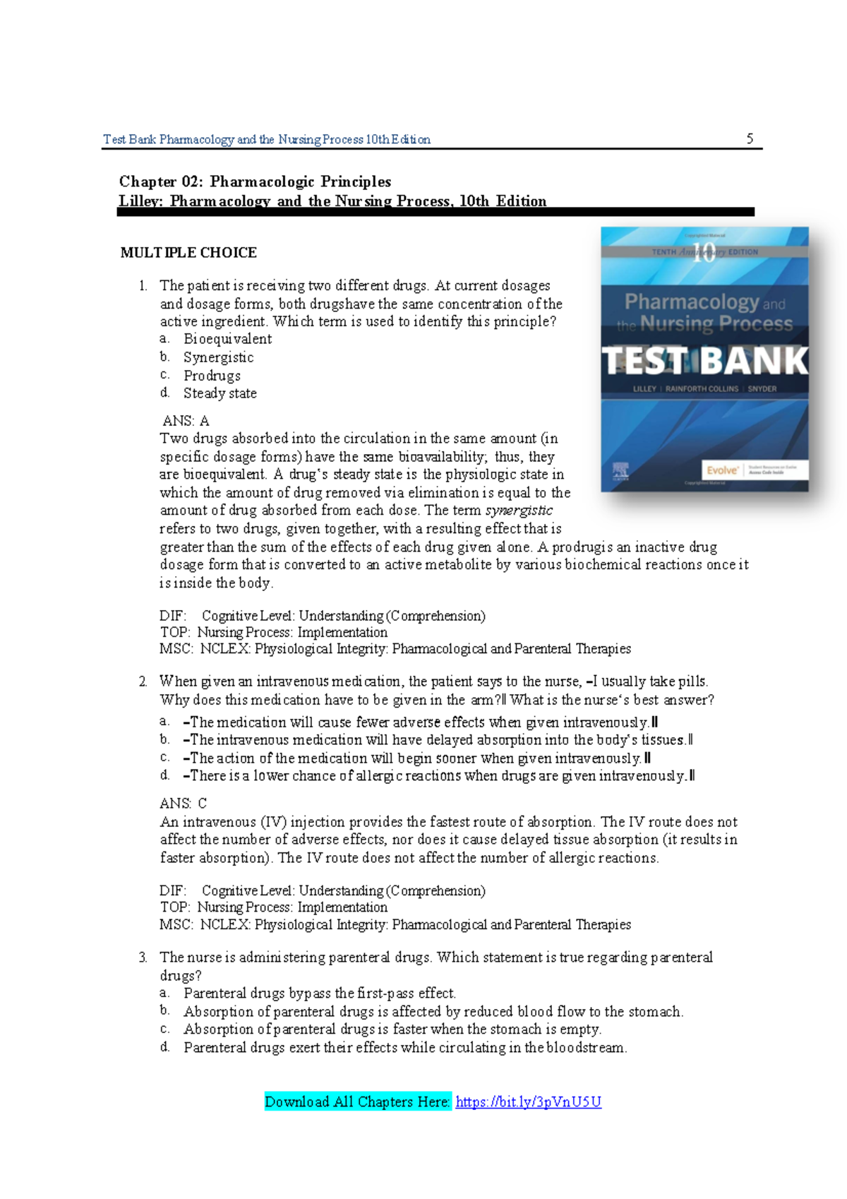 Test Bank For Pharmacology And The Nursing Process 10th Edition - Nur ...