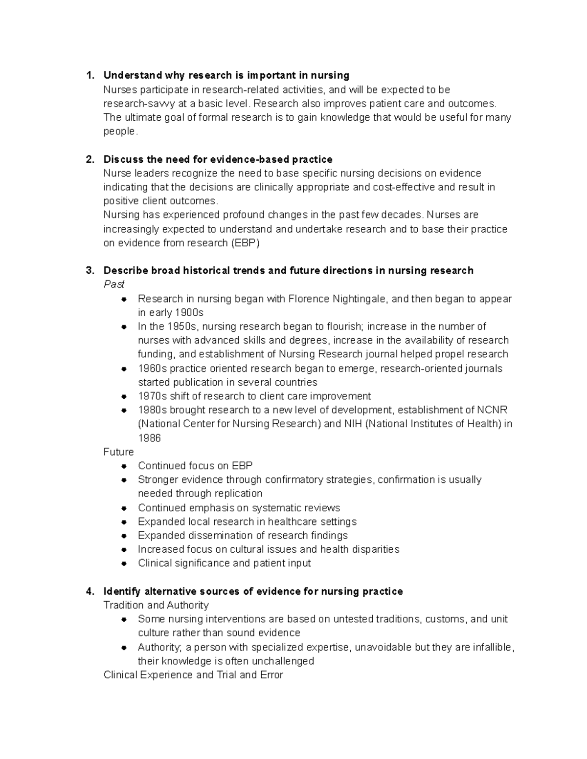 objectives for research nurse