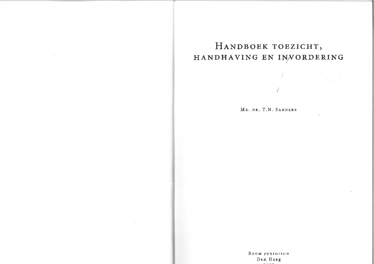 Handboek Toezicht Handhaving En Invordering