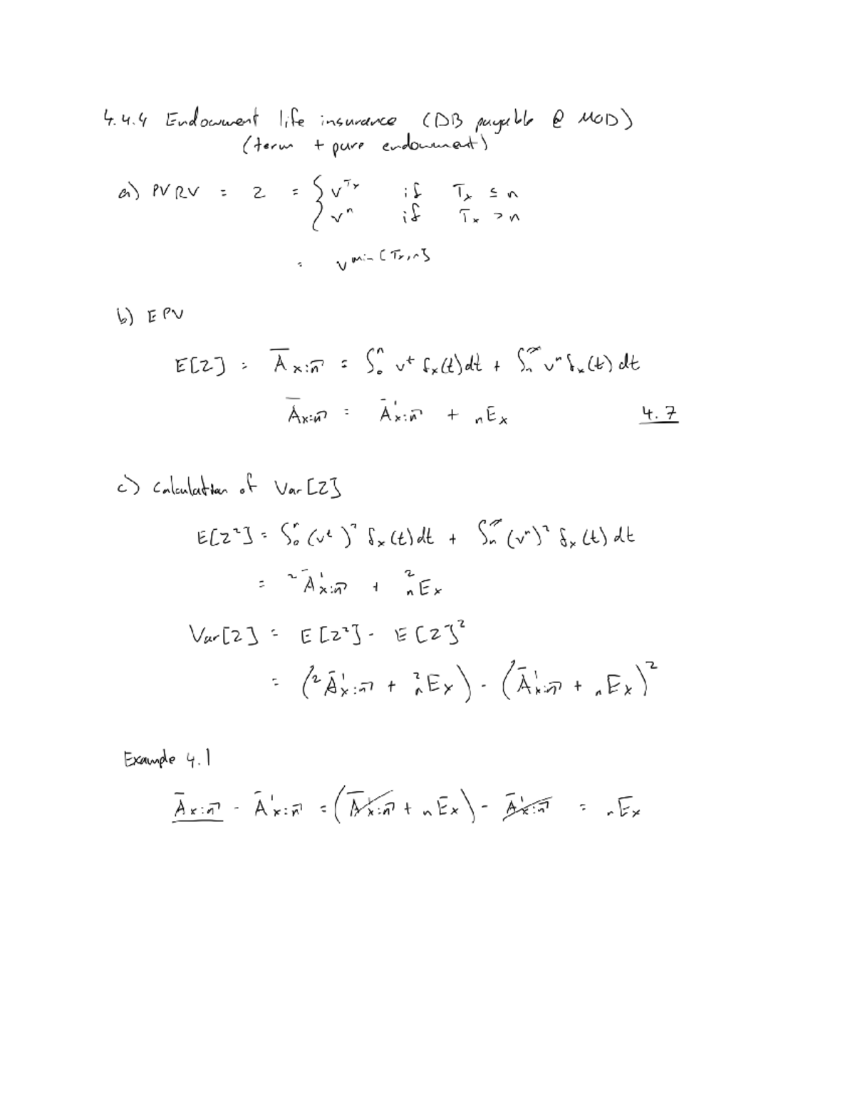 AS2427 Class Notes Chapter 4 - Part 2 - Actuarial Science 2427A/B - Studocu