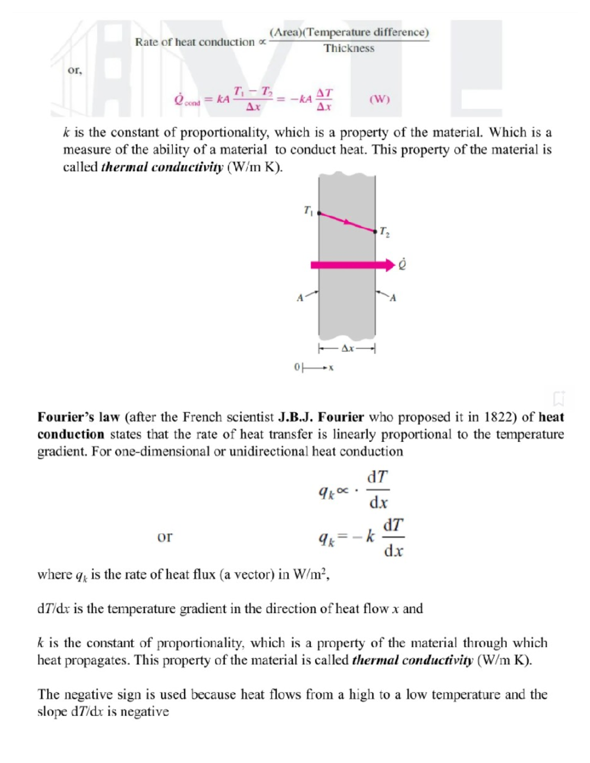 Heat Transfer -ME-501-4 - (Area)(Temperature difference) Rate of heat ...