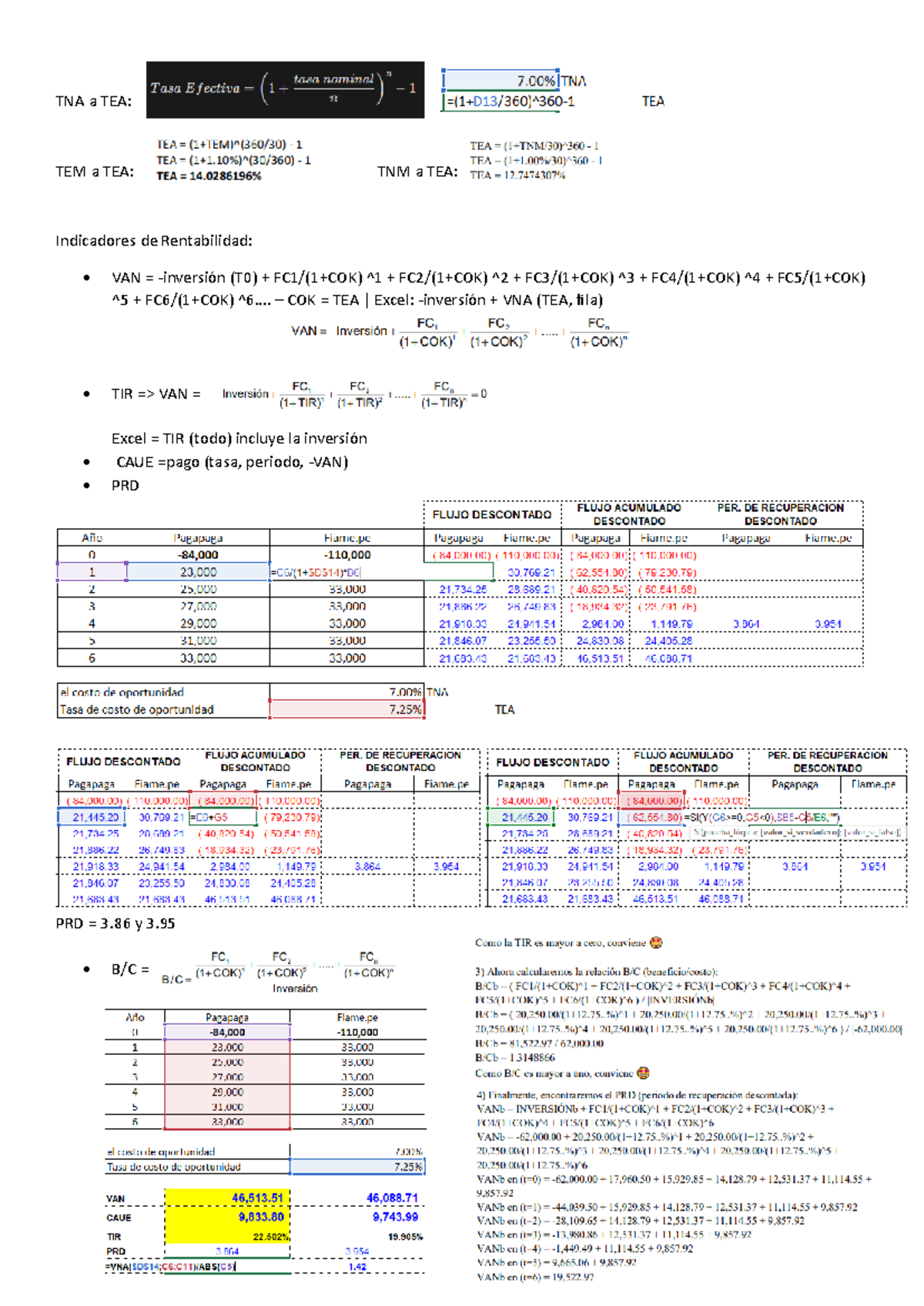 Formulario Finanzas Final - TNA a TEA: TEM a TEA: TNM a TEA ...
