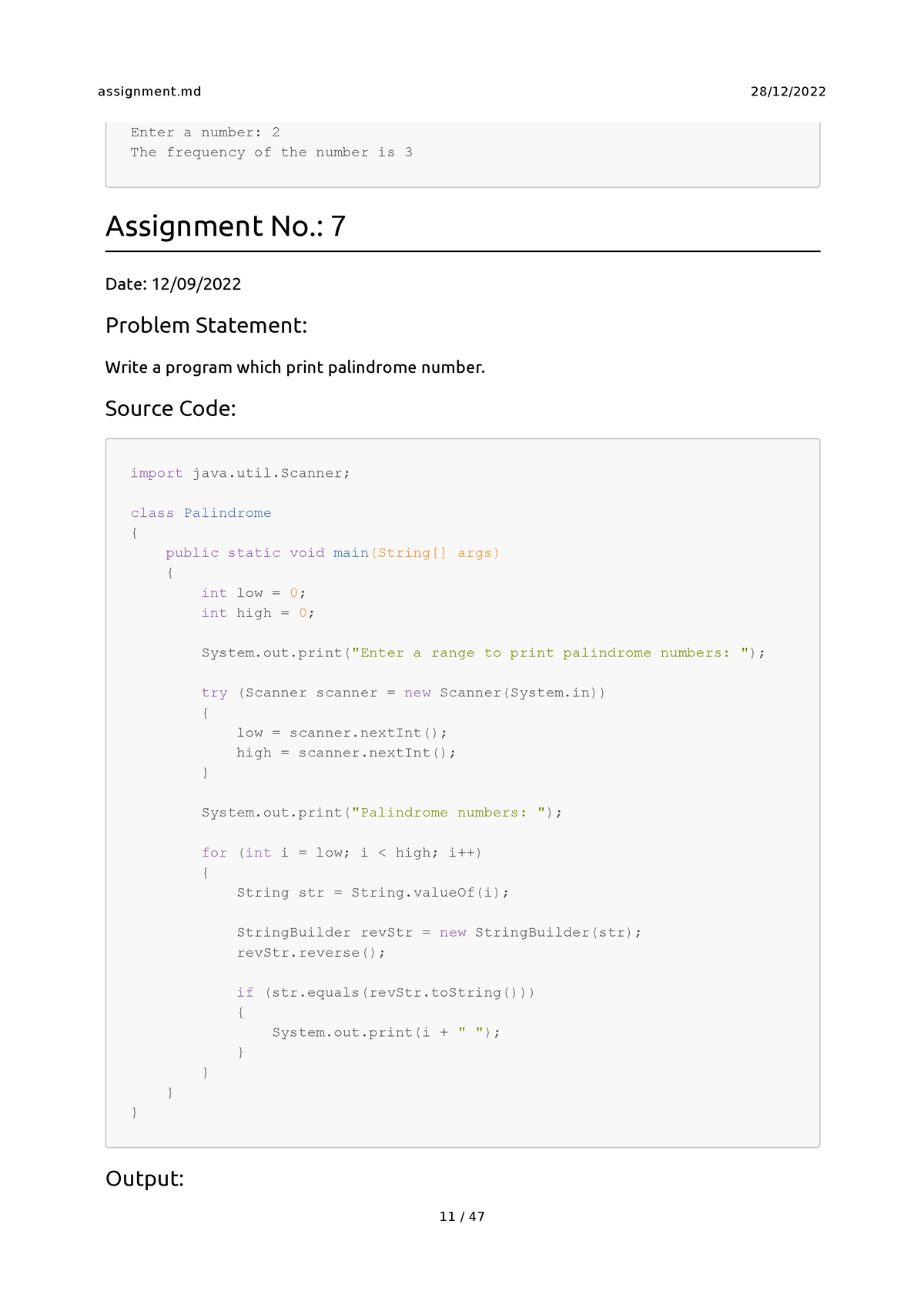 java-assignment-set2-enter-a-number-2-the-frequency-of-the-number-is-3-assignment-no-7-date