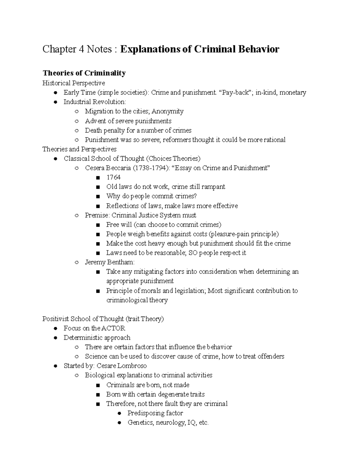 Chapter 4 Criminal Justice Notes - Chapter 4 Notes : Explanations Of ...