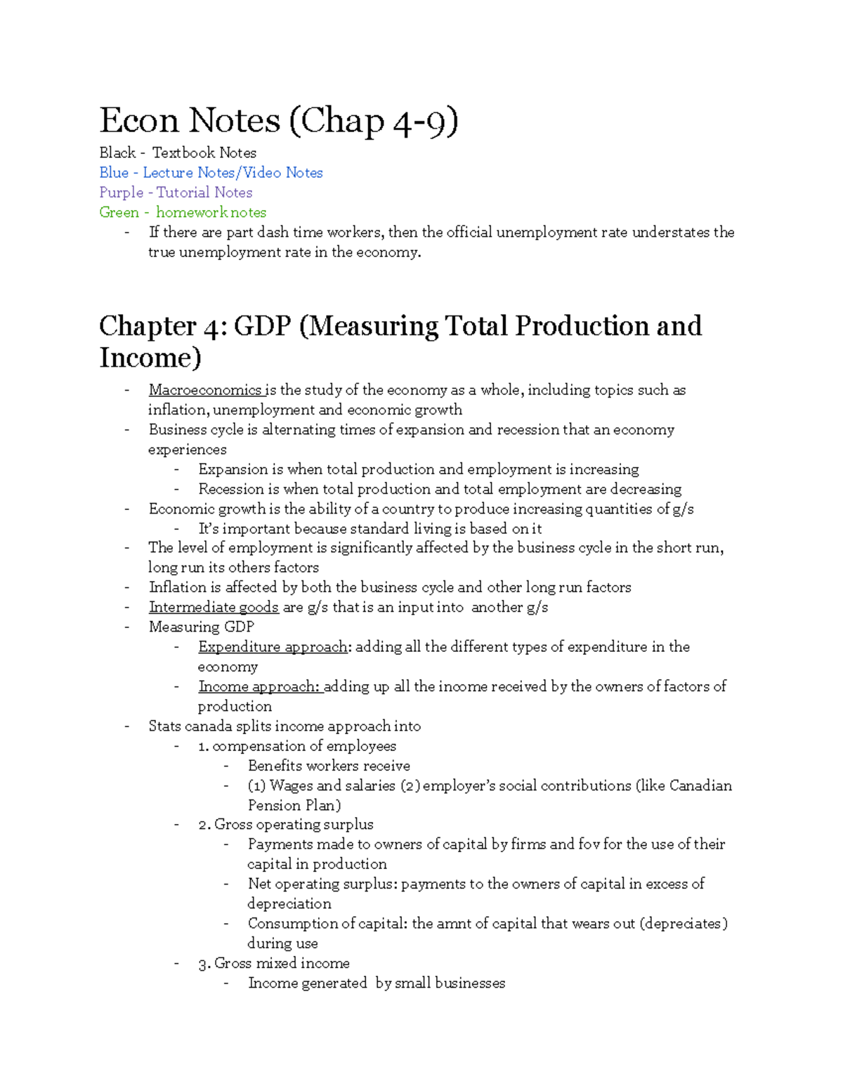 Econ Notes (Chap 4-9) - Econ Notes (Chap 4-9) Black - Textbook Notes ...