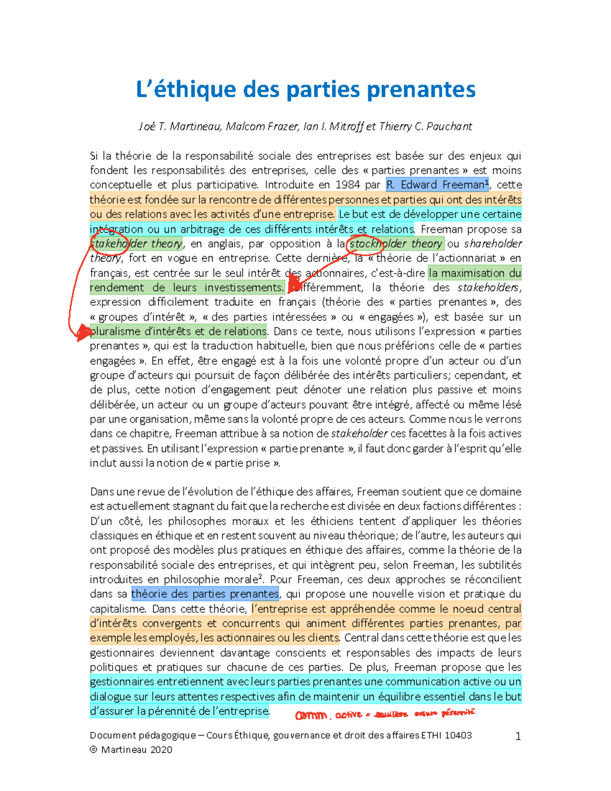 S-4 La Théorie Des Parties Prenantes 2 - Document Pédagogique – Cours ...