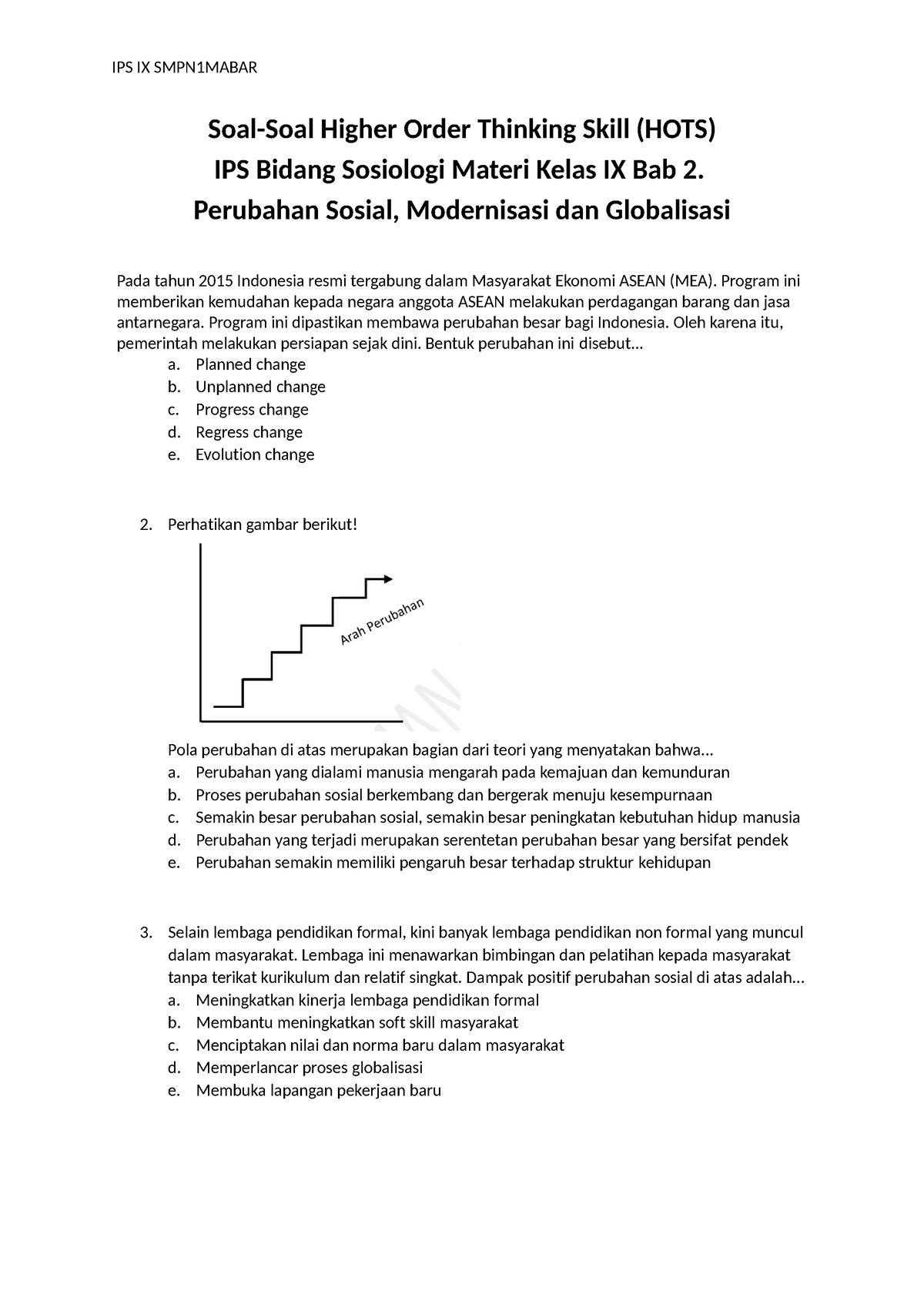 Soal-Soal Higher Order Thinking Skill (HOTS) Sosiologi Materi Kelas XII ...