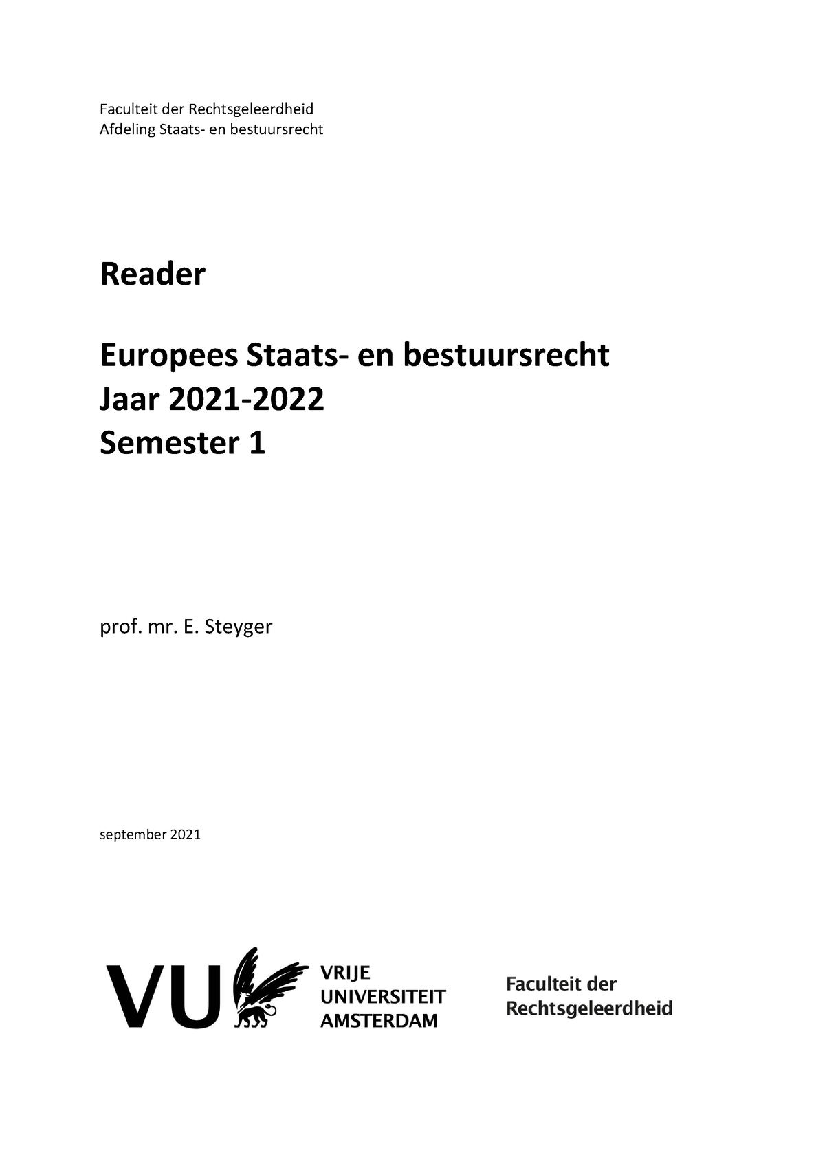 Reader ESB 2021-2022 - Faculteit Der Rechtsgeleerdheid Afdeling En ...