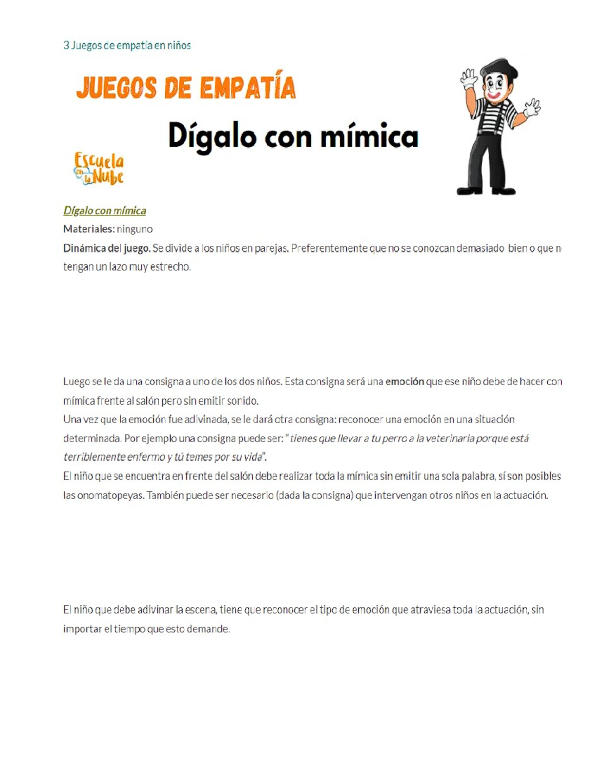 Actividades PARA Trabajar LA Empatia - 3 Juegos de empatía en niños ...