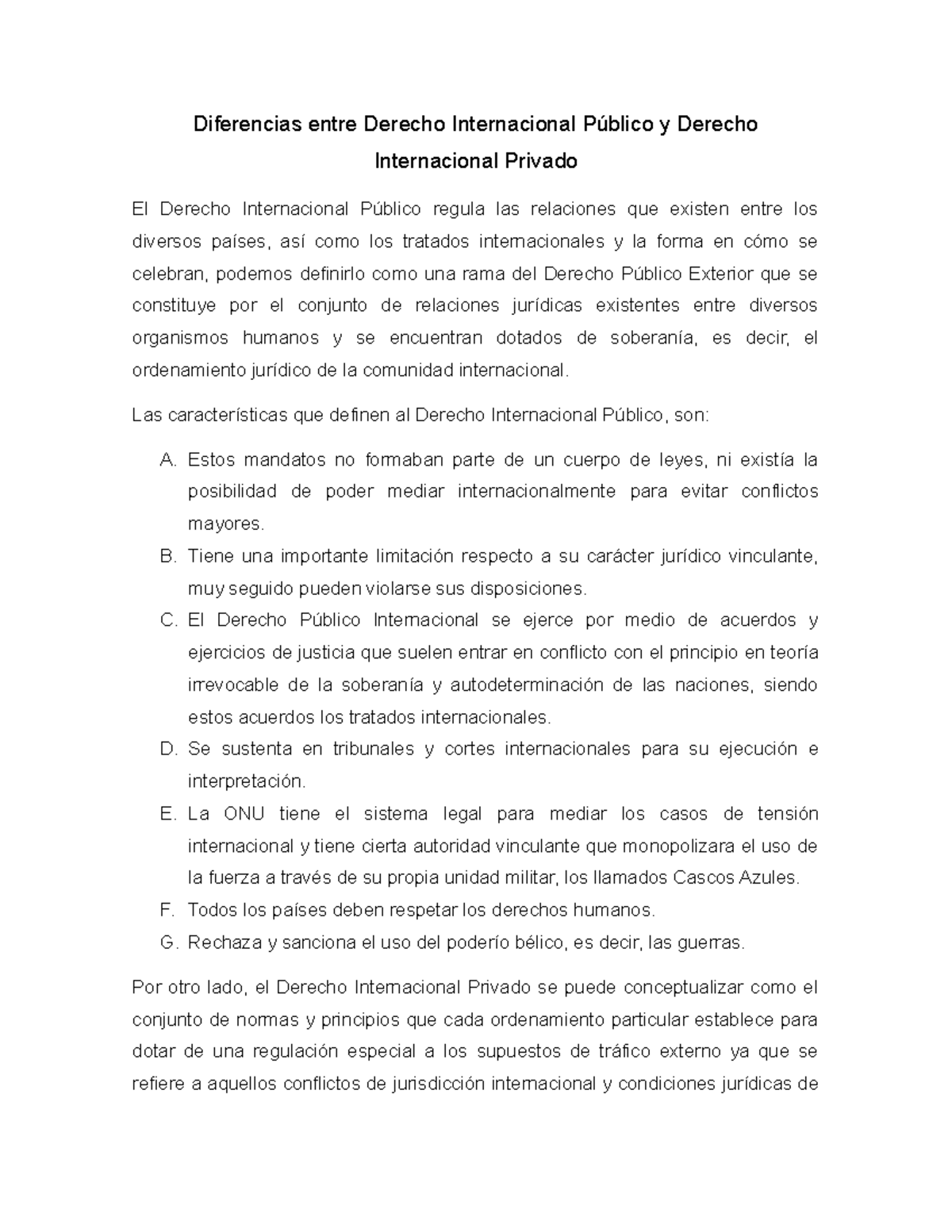 Diferencias Entre Derecho Internacional Público Y Derecho Internacional ...